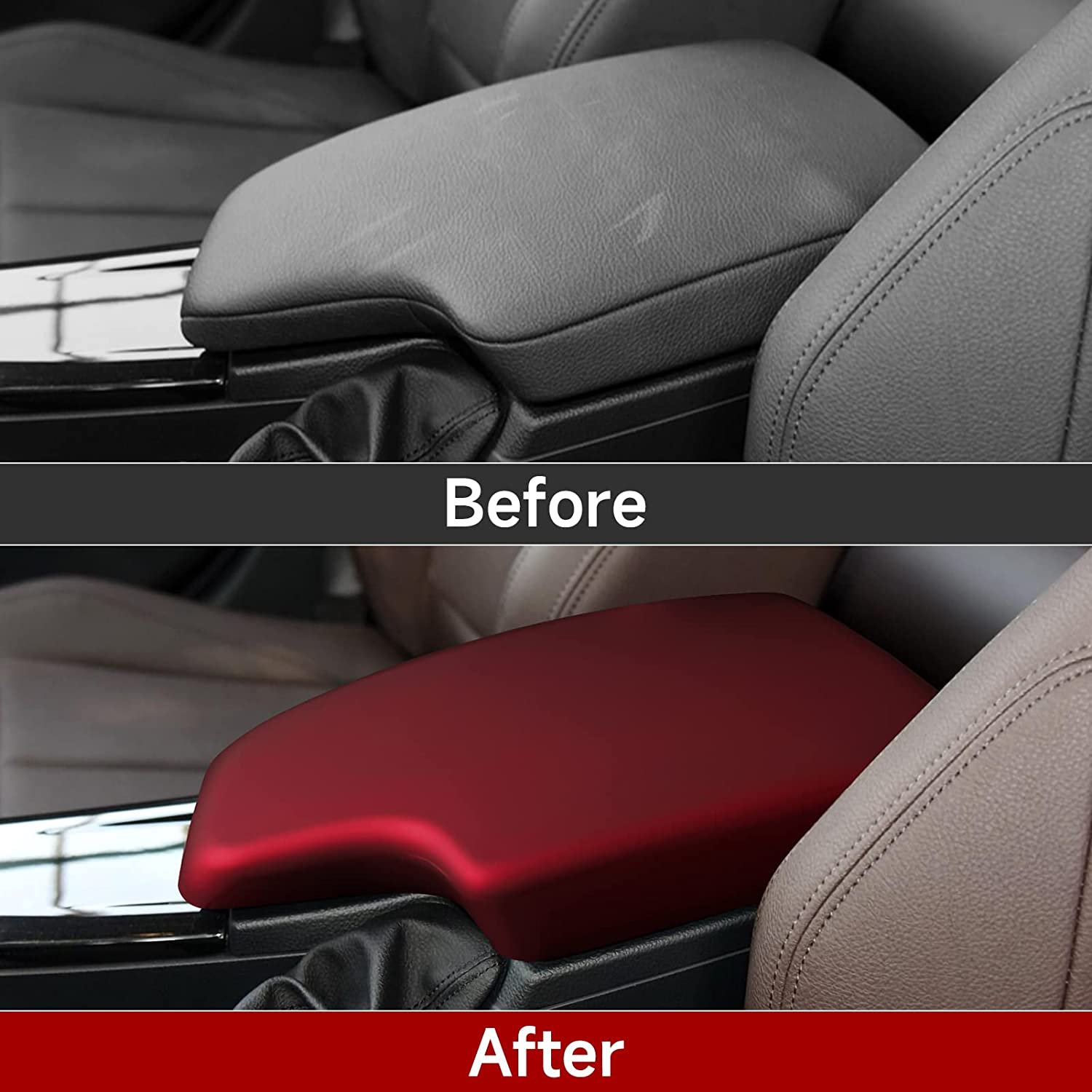 Car Armrest Storage Box Cover Lid ABS Sticker Decal Trim Compatible with 3 Series F30 2013 2014 2015 2016 2017 2019 Interior Accessories -- ONLY for F30 - Delicate Leather