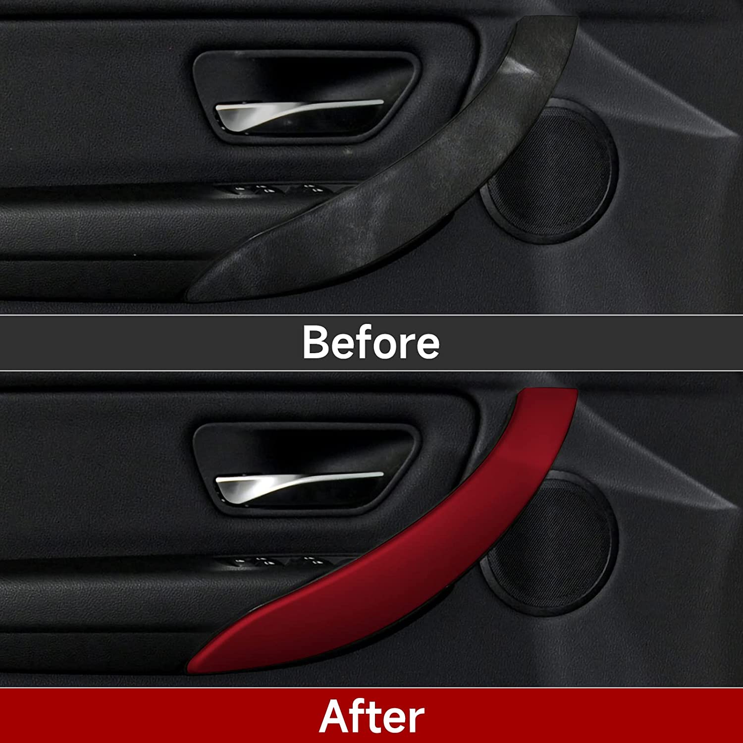 2PCS Car Door Handles Sticker Decal ABS Trim Compatible with BMW F30 F31 F34 3GT F32 F33 F36 Accessories, 2012-2020 - Delicate Leather