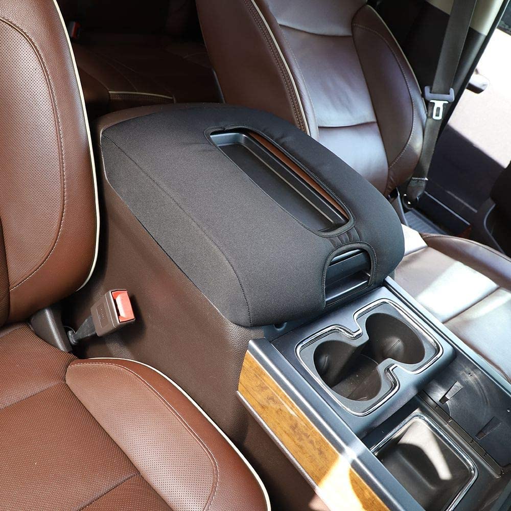 Silverado Center Console Armrest Pad Cover Interior Accessories for Silverado 2014-2017 (Fabric) - Delicate Leather