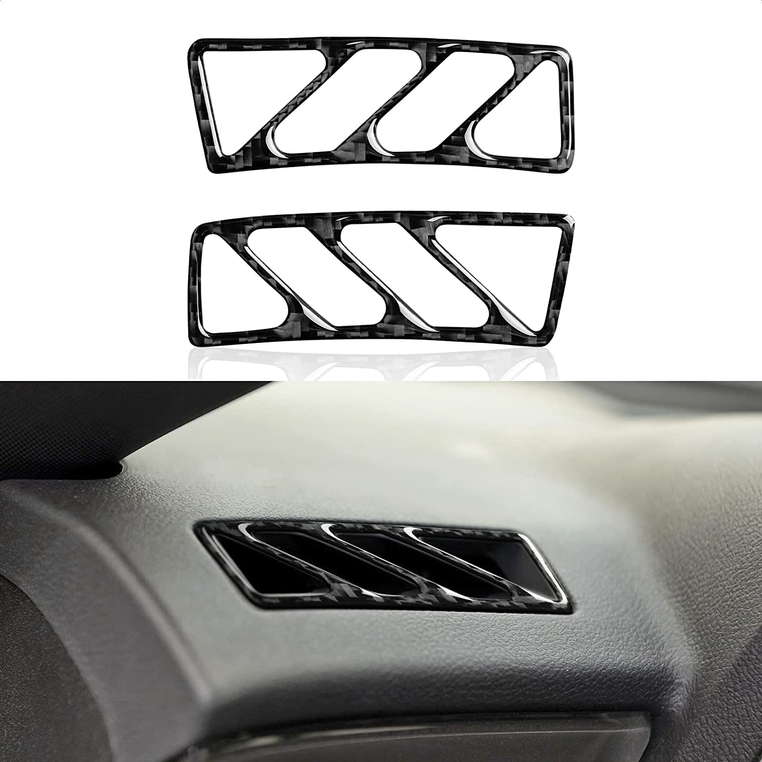 Car Air Conditioner Outlet Cover Sticker Carbon Fiber Interior Trim Decal Compatible with Camaro 2010 2011 2012 2013 2014 2015 Car Decoration Accessories - Delicate Leather