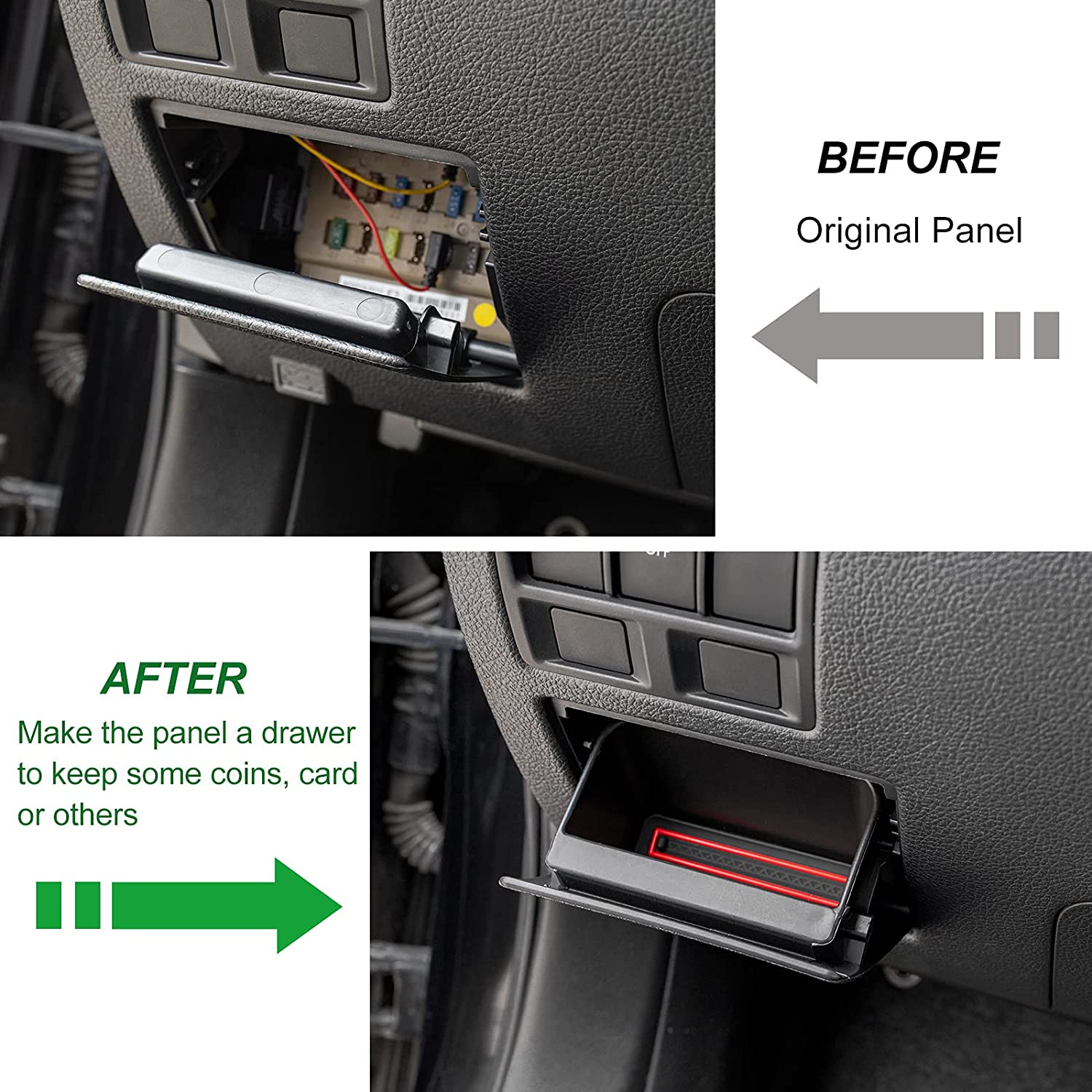Fuse Box Coin Container Inner Storage Tray Compatible with Subaru Impreza XV/Crosstrek Forester Legacy Outback WRX STI Ascent Accessories - Delicate Leather