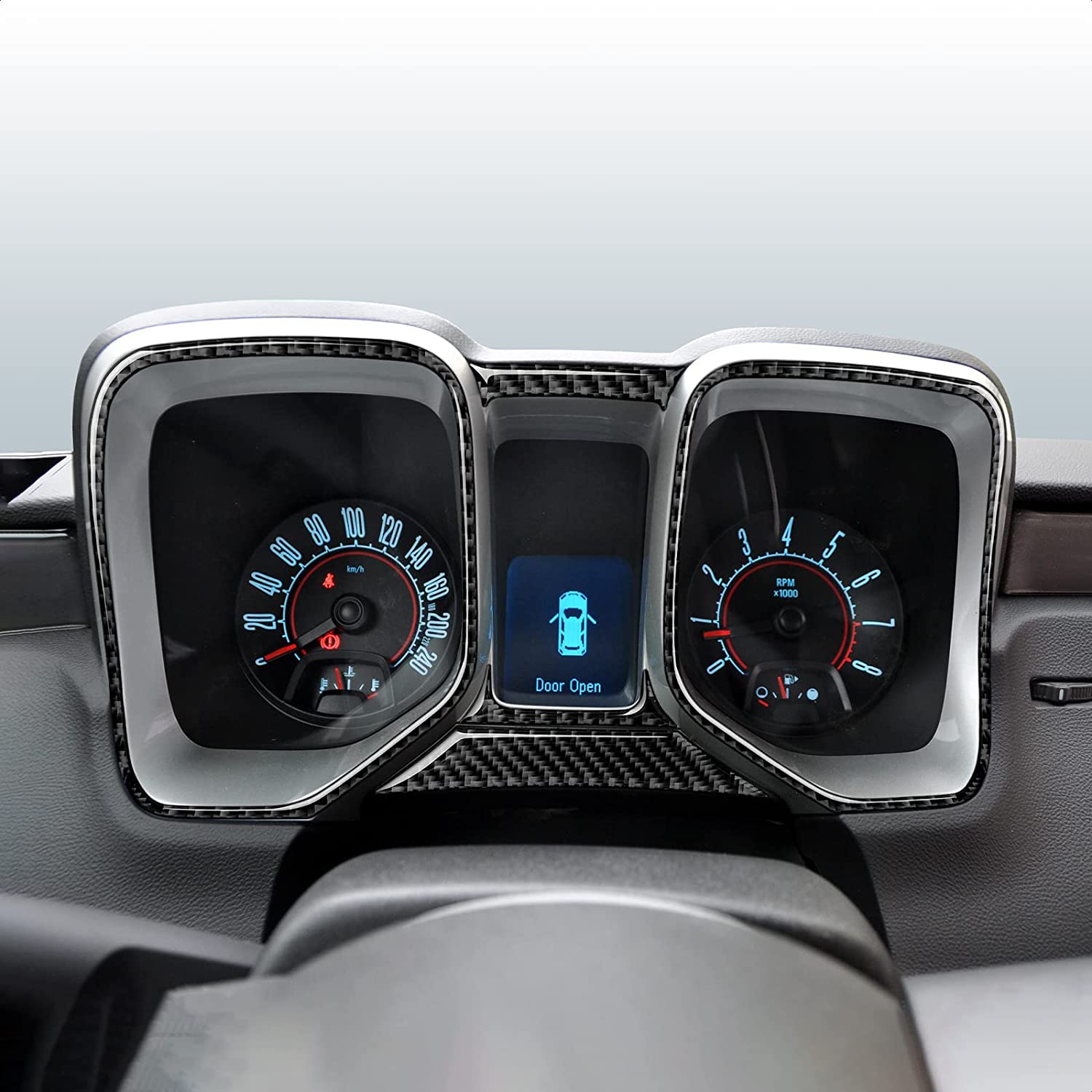 Car Speedometer Frame Sticker Carbon Fiber Interior Trim Cover Decal for Camaro 2010 2011 2012 2013 2014 2015 Accessories - Delicate Leather