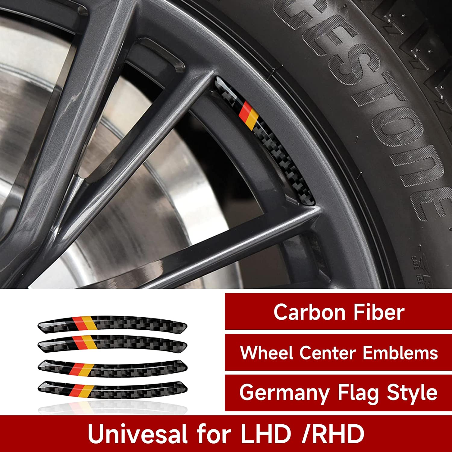 4PCS Universal Car Wheel Center Emblems Sticker Carbon Fiber Wheel Protection Decal Trim Cover Wheel Decoration Accessories - Delicate Leather