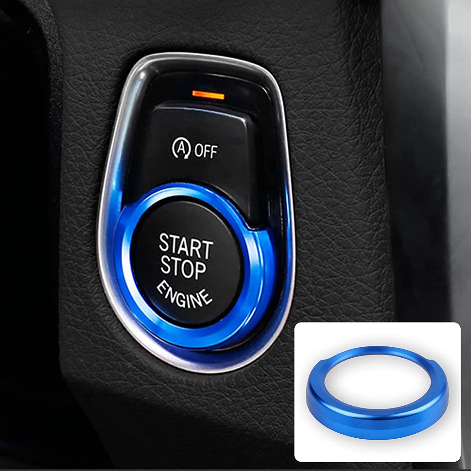 Car Engine Start Stop Button Sticker Decal Compatible with F20 F22 F30 F31 F34 F32 F33 F36 F48 2 3 4 Series X1 Accessories - Delicate Leather