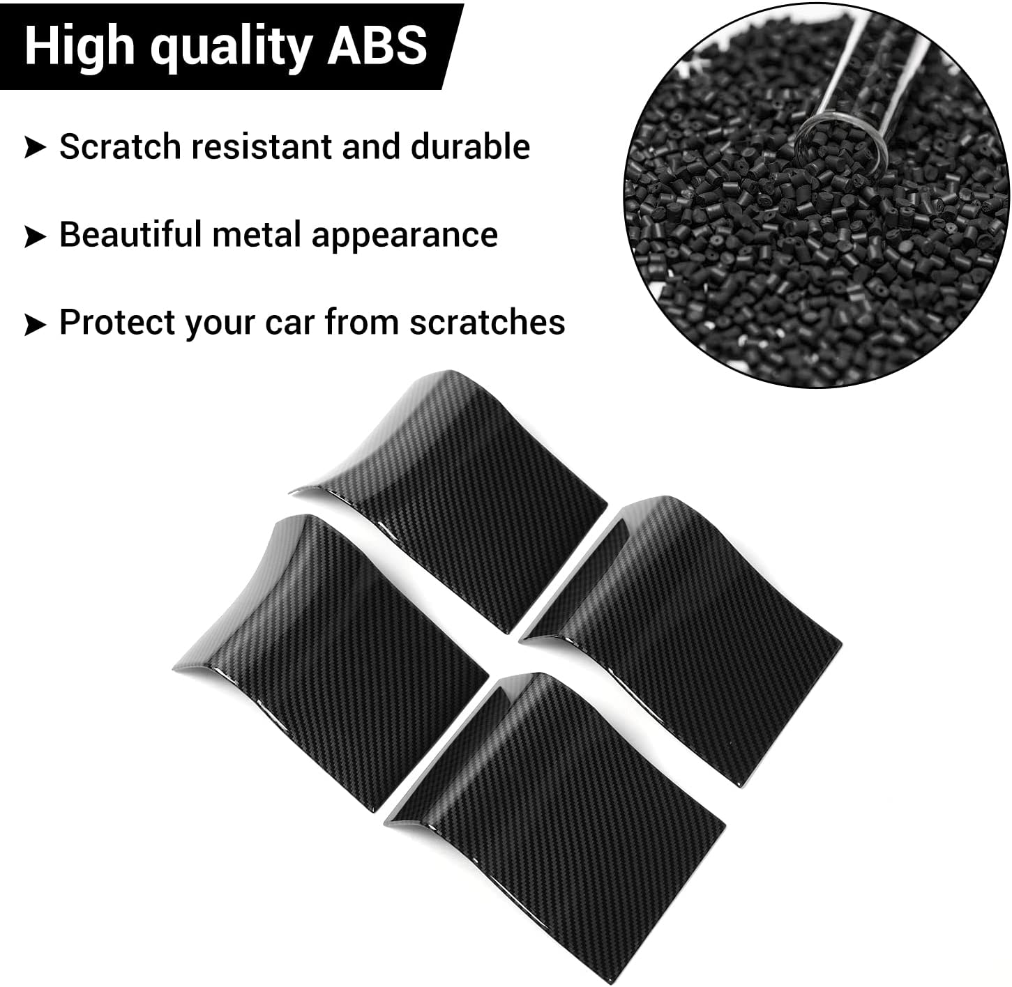 Interior Door Handle Panel Trim ABS Cover Accessories for 2015-2020 Ford F150 - Delicate Leather