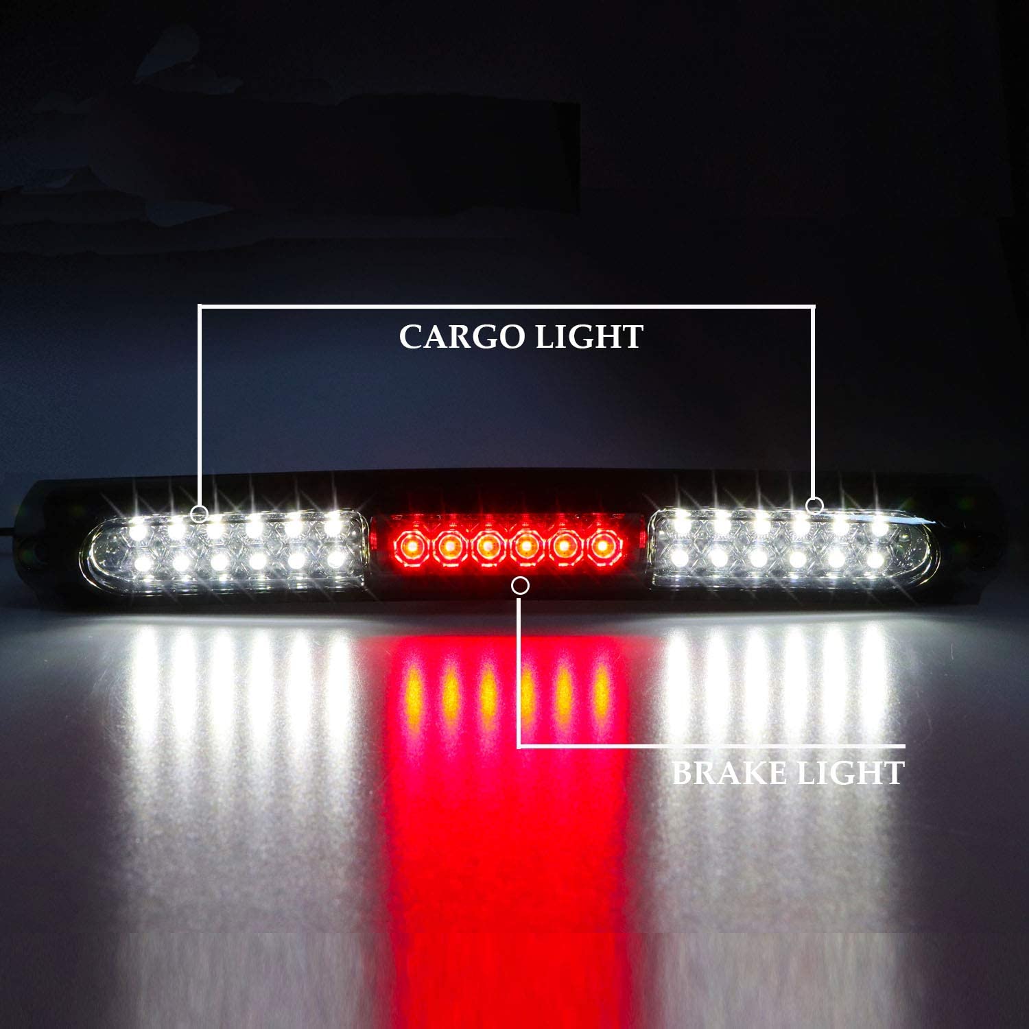 LED 3rd Third Brake Light High Mount Stop Light Cargo Light for 1997-2003 Ford F150 | 2004 Ford F150 Heritage (Chrome Housing Smoke Lens) - Delicate Leather
