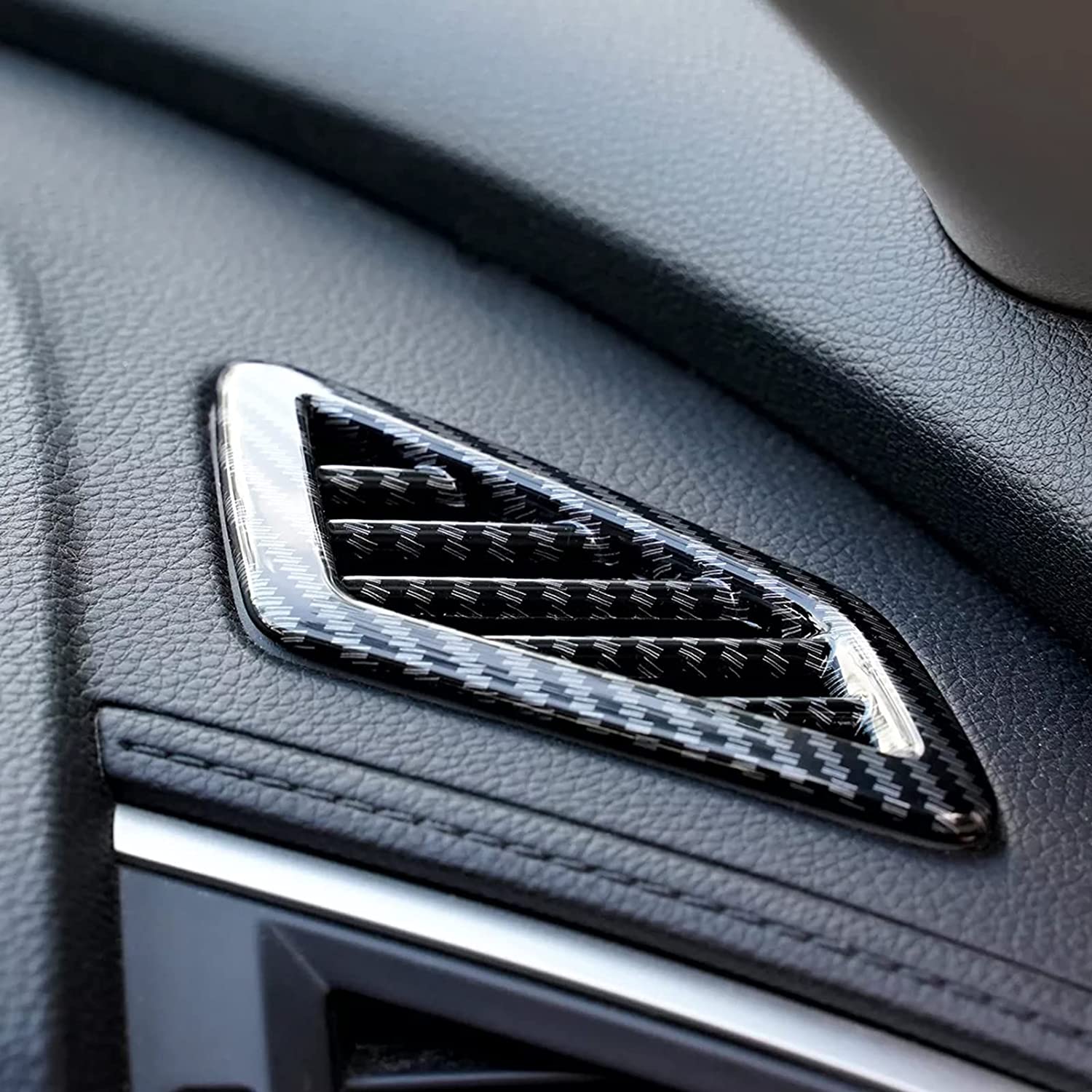 Air Conditioner Outlet Vent Trim Compatible with 2016 2017 2018 2019 2020 2021 Civic 10th Gen Accessories ABS Carbon Fiber Interior Sticker - Delicate Leather