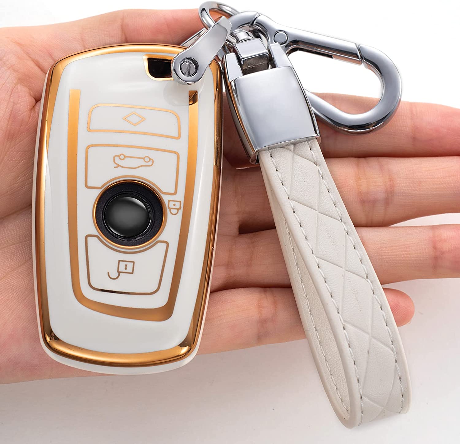 Key Fob Cover for Key Fob Case for 1 3 4 5 6 7 Series X3 X4 M5 M6 GT3 GT5 Remote Control Key Premium Soft TPU Anti-dust Full Protection