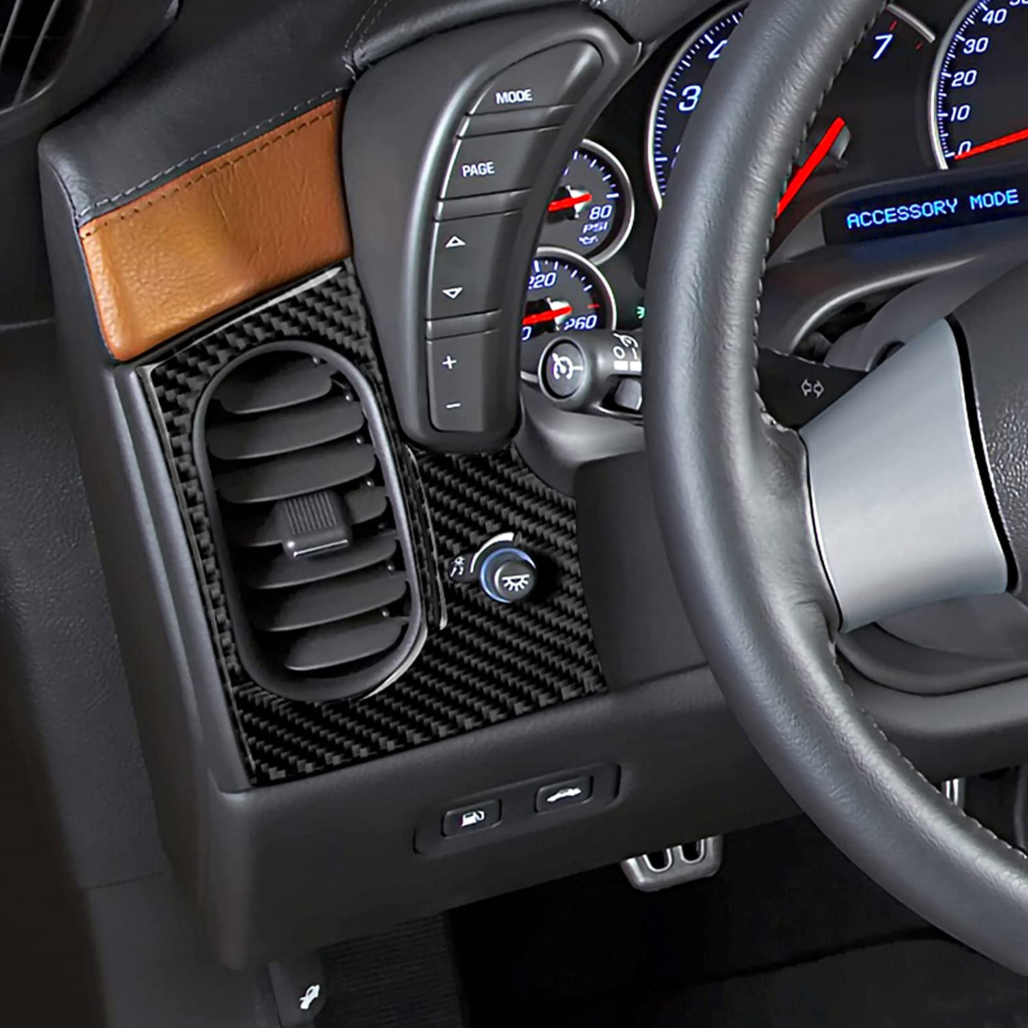 Car Air Outlet Vent Sticker Decal Carbon Fiber Interior Trim Cover - Delicate Leather