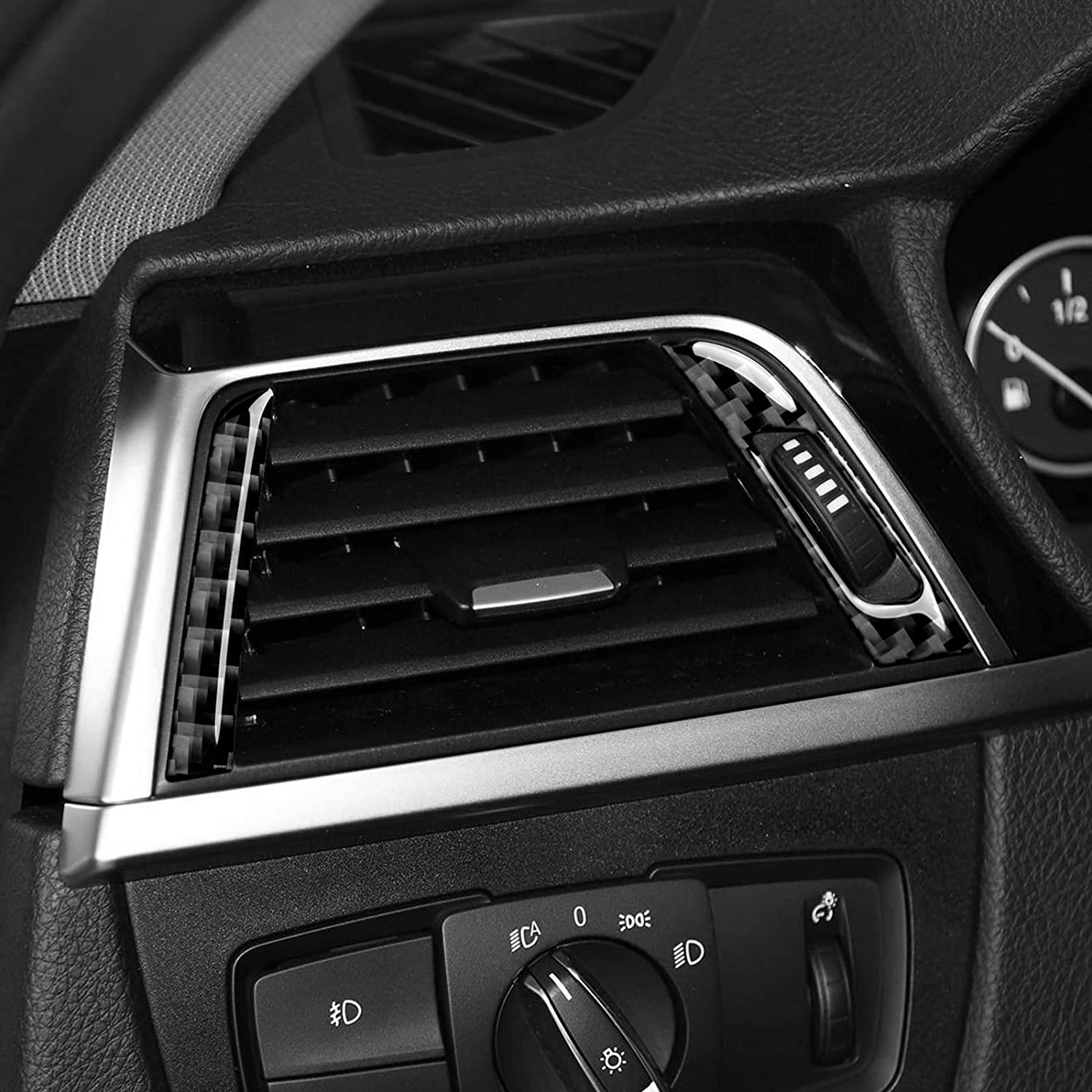 8PCS Car Air Vent Decal Carbon Fiber Sticker Trim Cover Compatible with 3 4 Series Accessories (B) -- ONLY for F30 (2016-2019), F32 F34 (2017-2019) - Delicate Leather