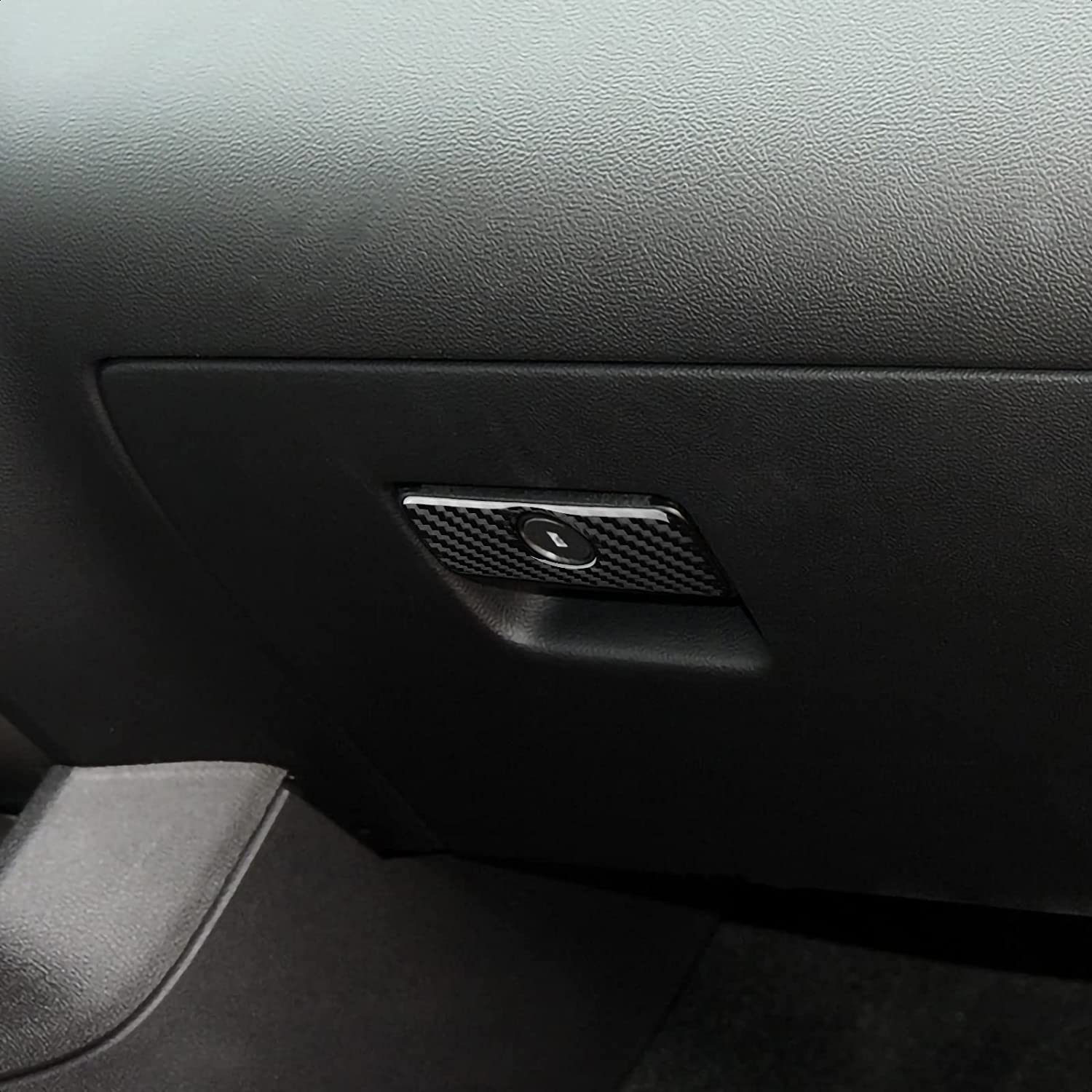 Car Copilot Storage Box Handle Sticker Decal Carbon Fiber Interior Trim Cover Compatible with Camaro 2010 2011 2012 2013 2014 2015 Accessories - Delicate Leather