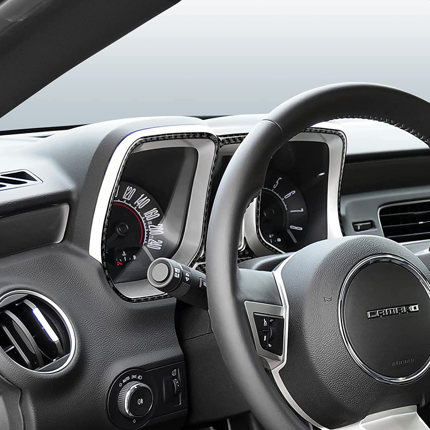 Car Speedometer Frame Sticker Carbon Fiber Interior Trim Cover Decal for Camaro 2010 2011 2012 2013 2014 2015 Accessories - Delicate Leather