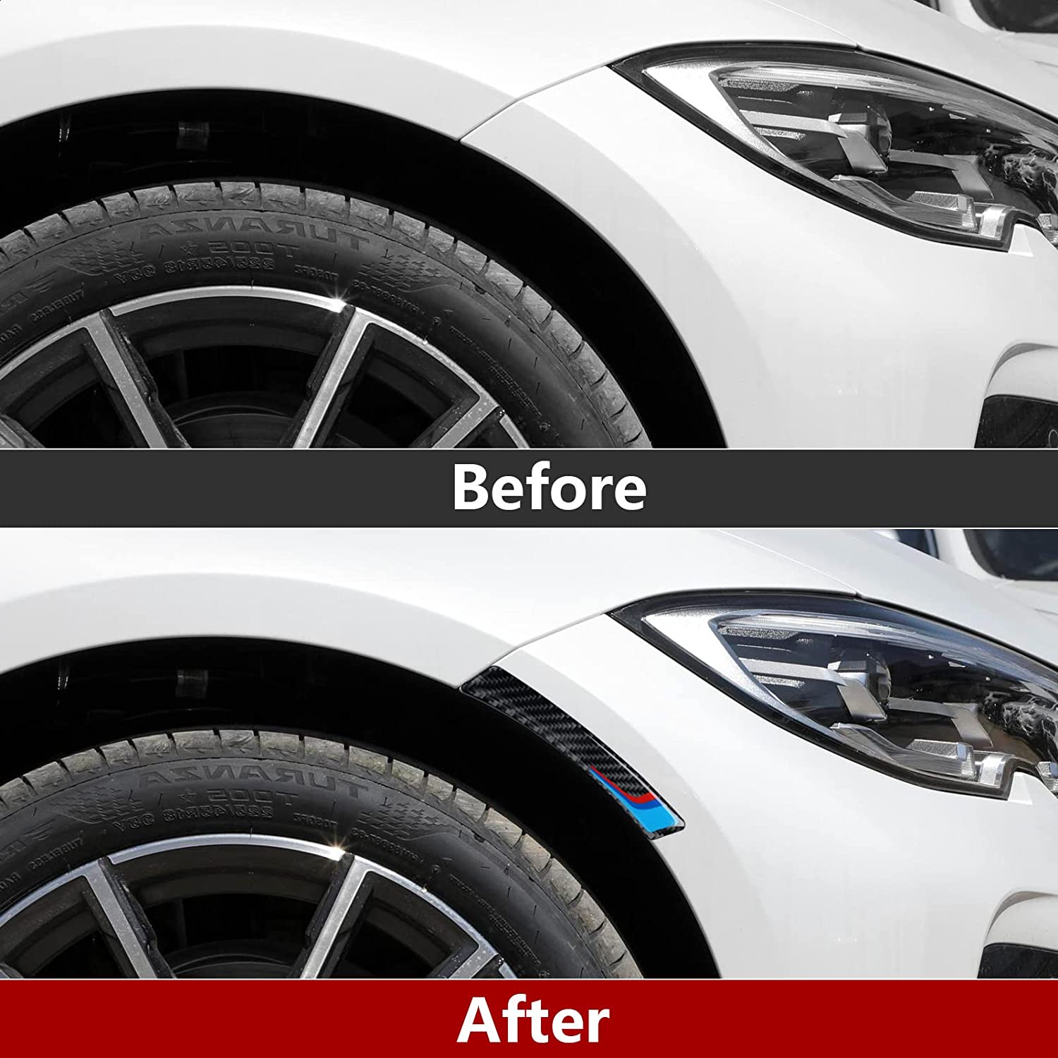 2PCS Universal Wheel Hub Protector Sticker Anti Collision Strips Carbon Fiber Decal Trim Compatible with 1 2 3 4 5 6 7 Series X1 X2 X3 X4 X5 X6 Accessories - Delicate Leather