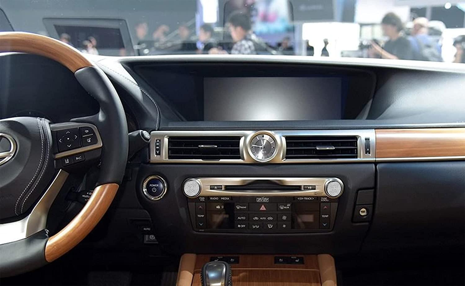 Bling Crystal Diamond Interior Multimedia Volume Audio knobs Accessory Compatible for GS:2015-2020, RX:2015-2021 - Delicate Leather