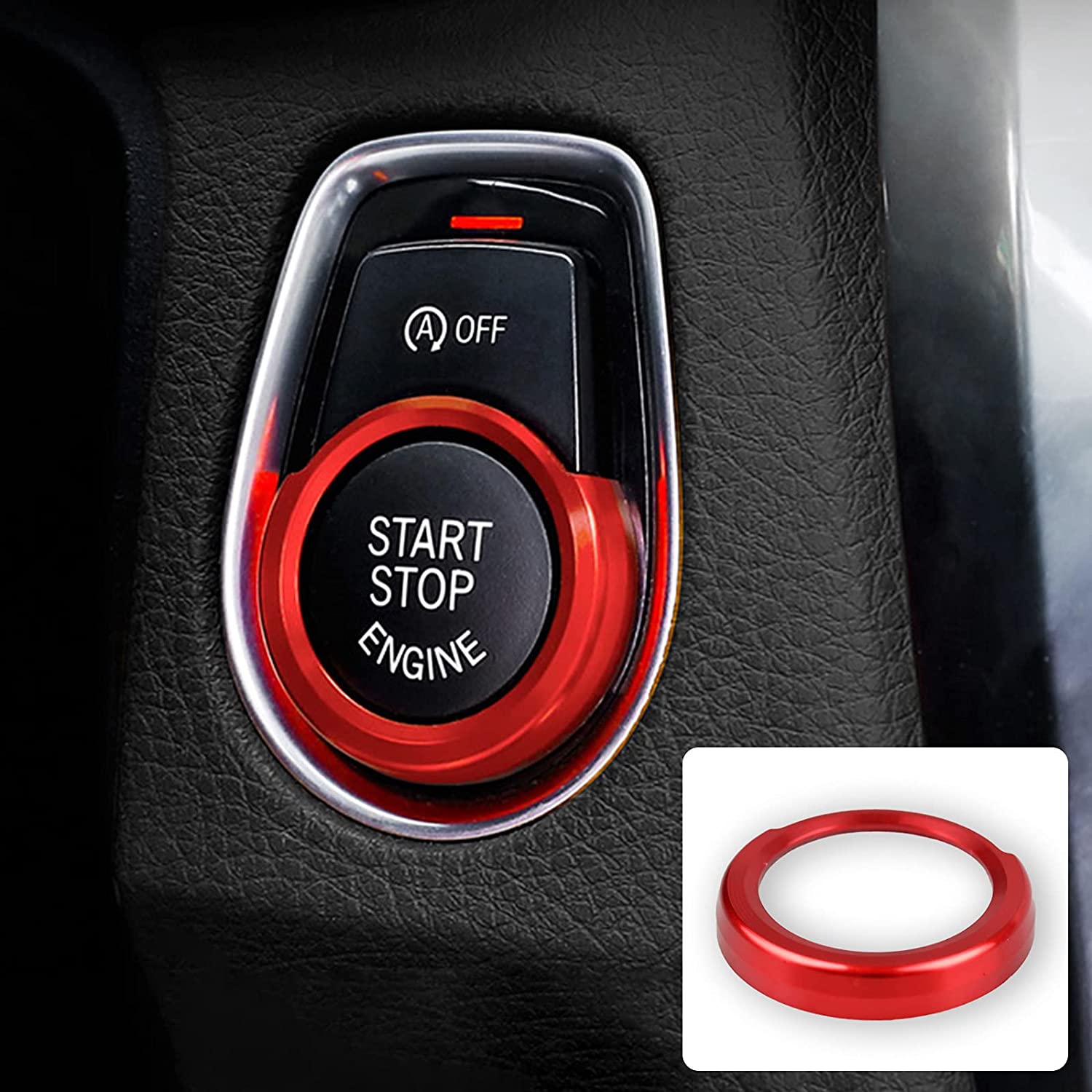 Car Engine Start Stop Button Sticker Decal Compatible with F20 F22 F30 F31 F34 F32 F33 F36 F48 2 3 4 Series X1 Accessories - Delicate Leather