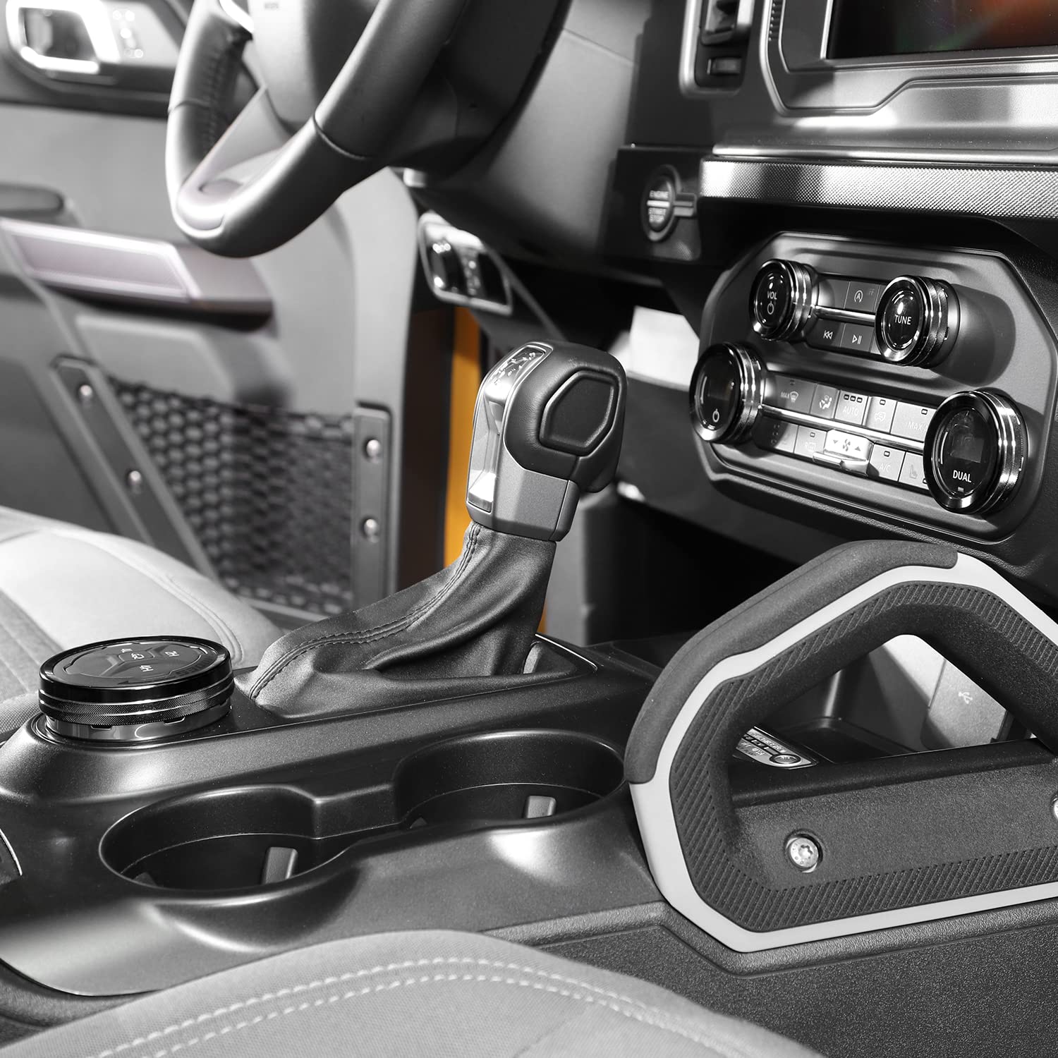 Air Conditioner Headlight Switch Knob 4WD Wheel Drive Trailer Gear Switch Knob Cover for 2021-2022 Ford Bronco Accessories Aluminum Alloy 6PCS?Don't fit Bronco Sport? - Delicate Leather