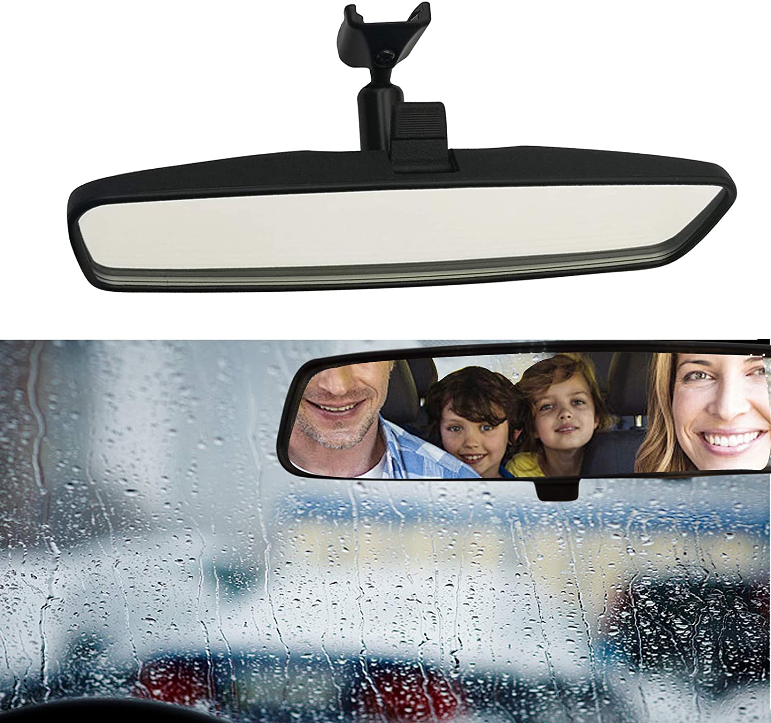 10.5" Rear View Mirror, Interior Mirror Rearview Mirror Kit Compatible With SUV - Delicate Leather