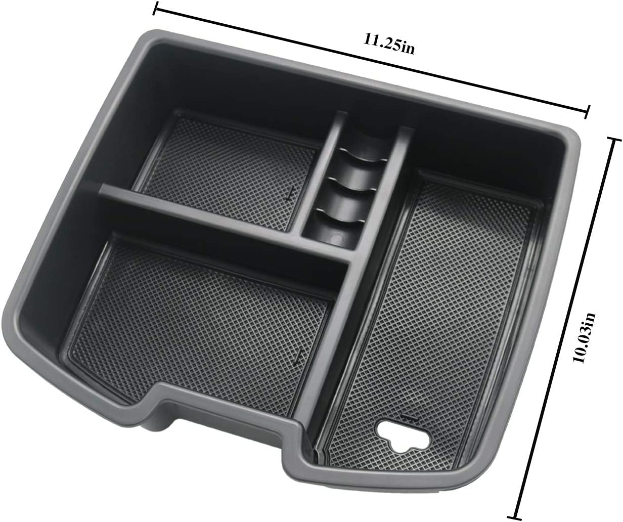 Center Console Tray Accessoies Armrest Box Secondary Storage Holder Organizer for Avalanche Tahoe Silverado Suburban 1500 2500 Pickup Truck Yukon, Black - Delicate Leather