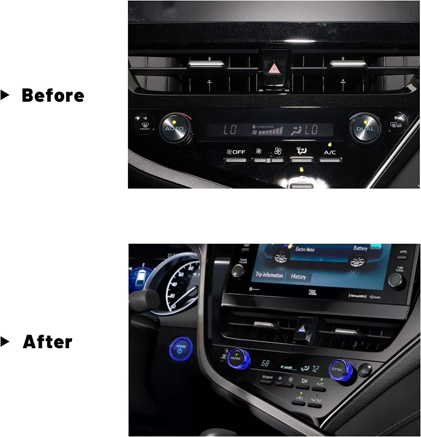 3Pcs Compatible with Camry 2023 2022 2021 Accessories Car Auto Air Conditioning AC Button Cover Trims with Engine Start Stop Push Button Switch Cover Ring Sporty - Delicate Leather