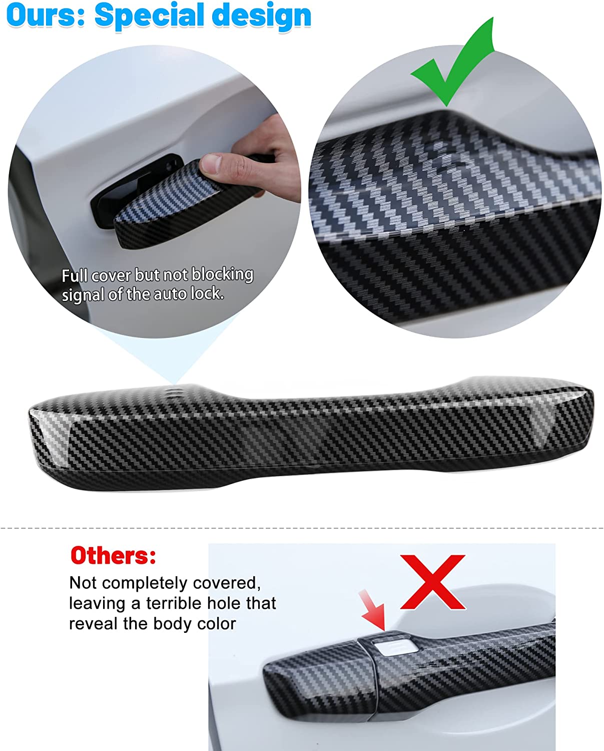 11th Gen Civic Accessories Door Handle Cover Exterior Grab Handle Protection Shell Car Decoration Trims Compatible with Civic 2022 2023 with Auto Lock - Delicate Leather