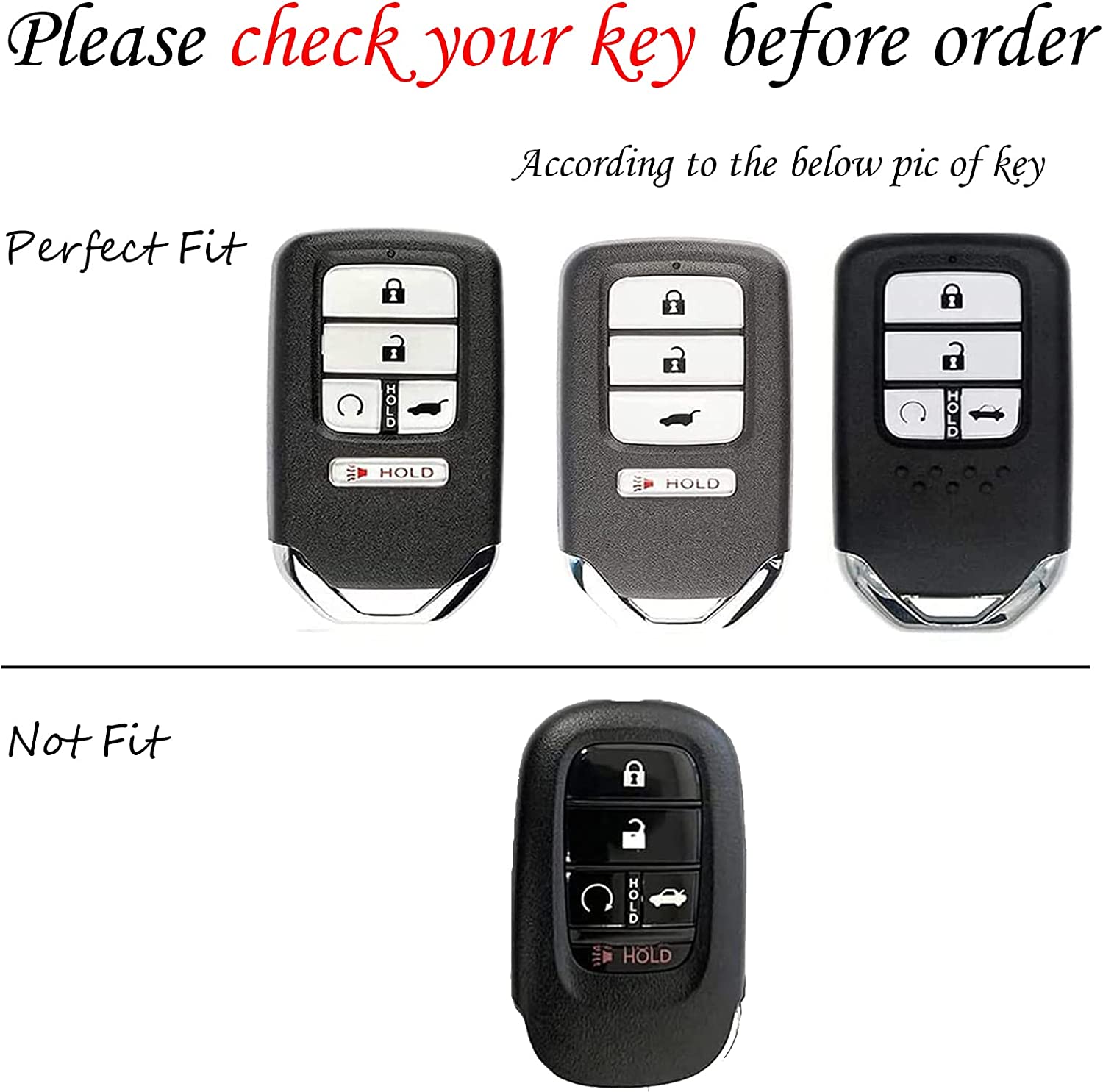 Honda Key Fob Cover Soft 4 5 Buttons TPU Protection Key Case Shell with Fashion Gold Bling Keychain Compatible with Civic Accord Pilot CRV HRV CRZ Fit Odyssey Ridgeline JED Crosstour - Delicate Leather