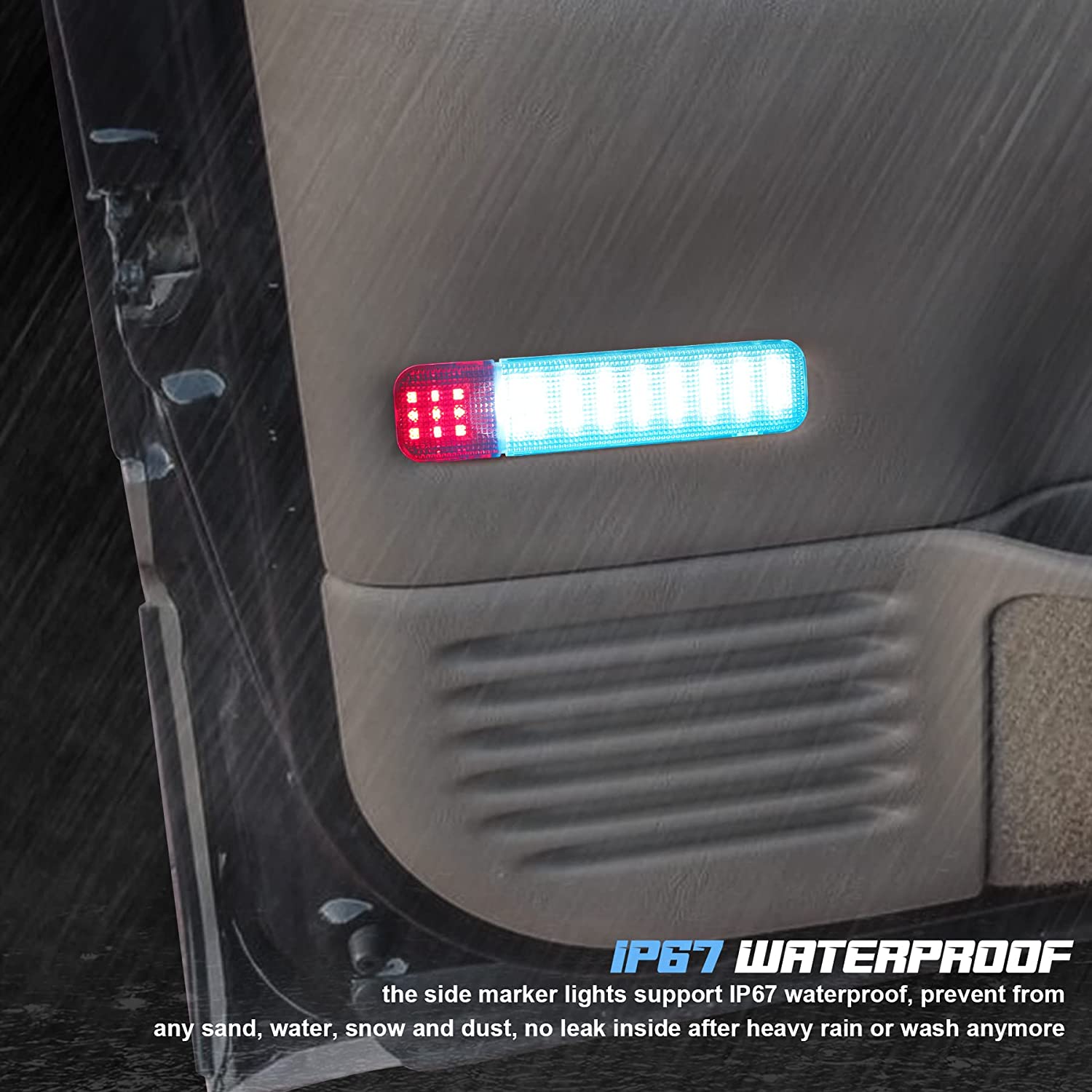 LED Interior Door Light Door Panel Courtesy Light Ice Blue Step Light Assembly - Delicate Leather