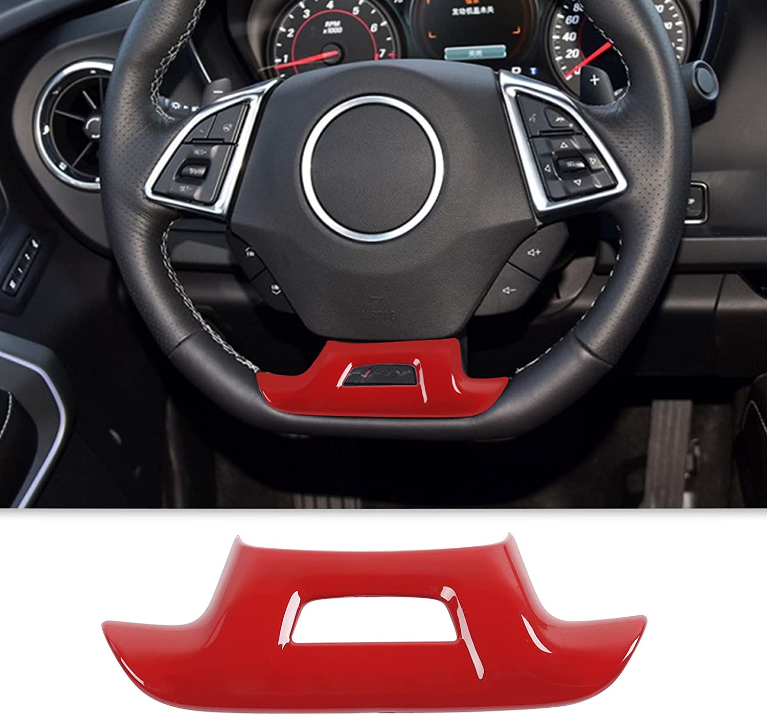 Steering Wheel Trim Decoration Cover Interior Accessories for Camaro 2017-2022 - Delicate Leather