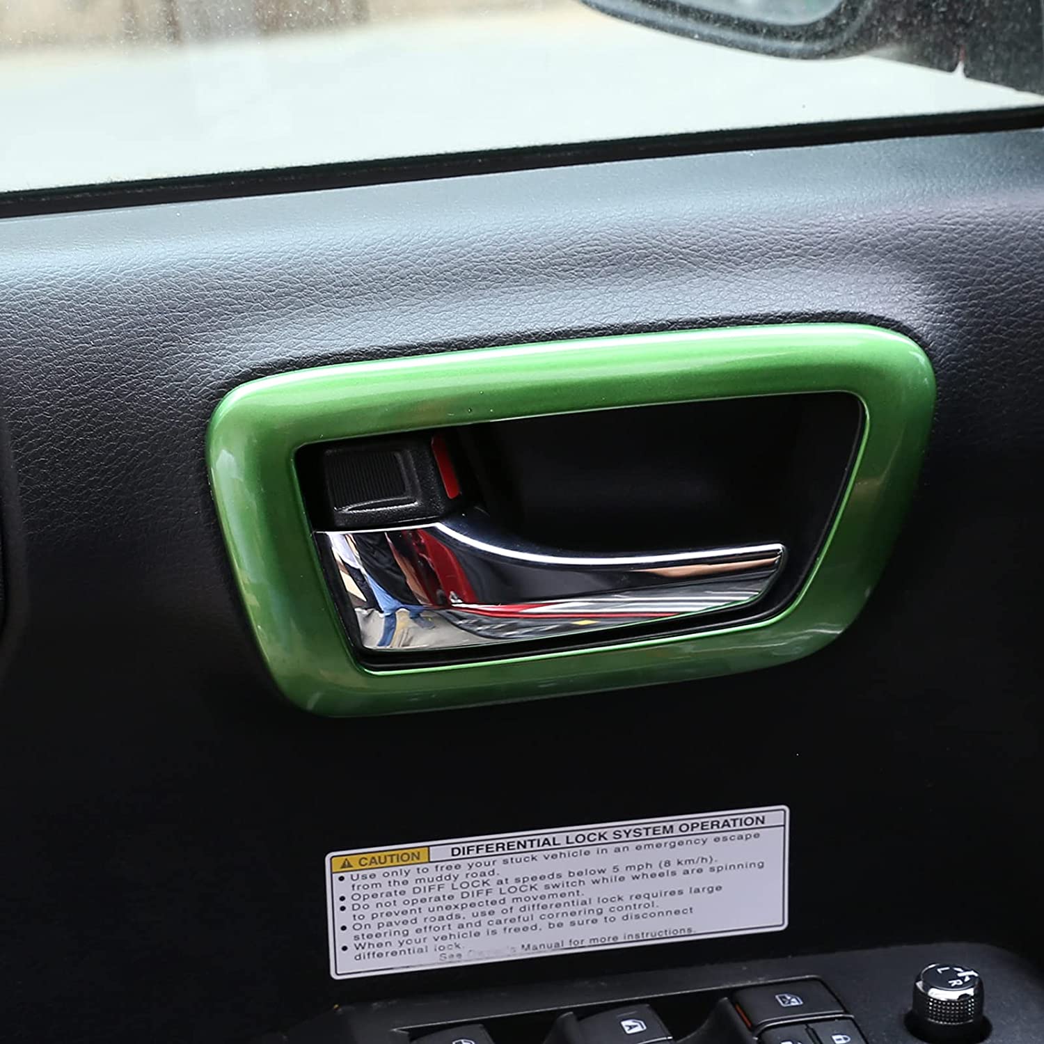 ABS Inner Car Look Interior Door Handle Panel Cover Trim - Delicate Leather