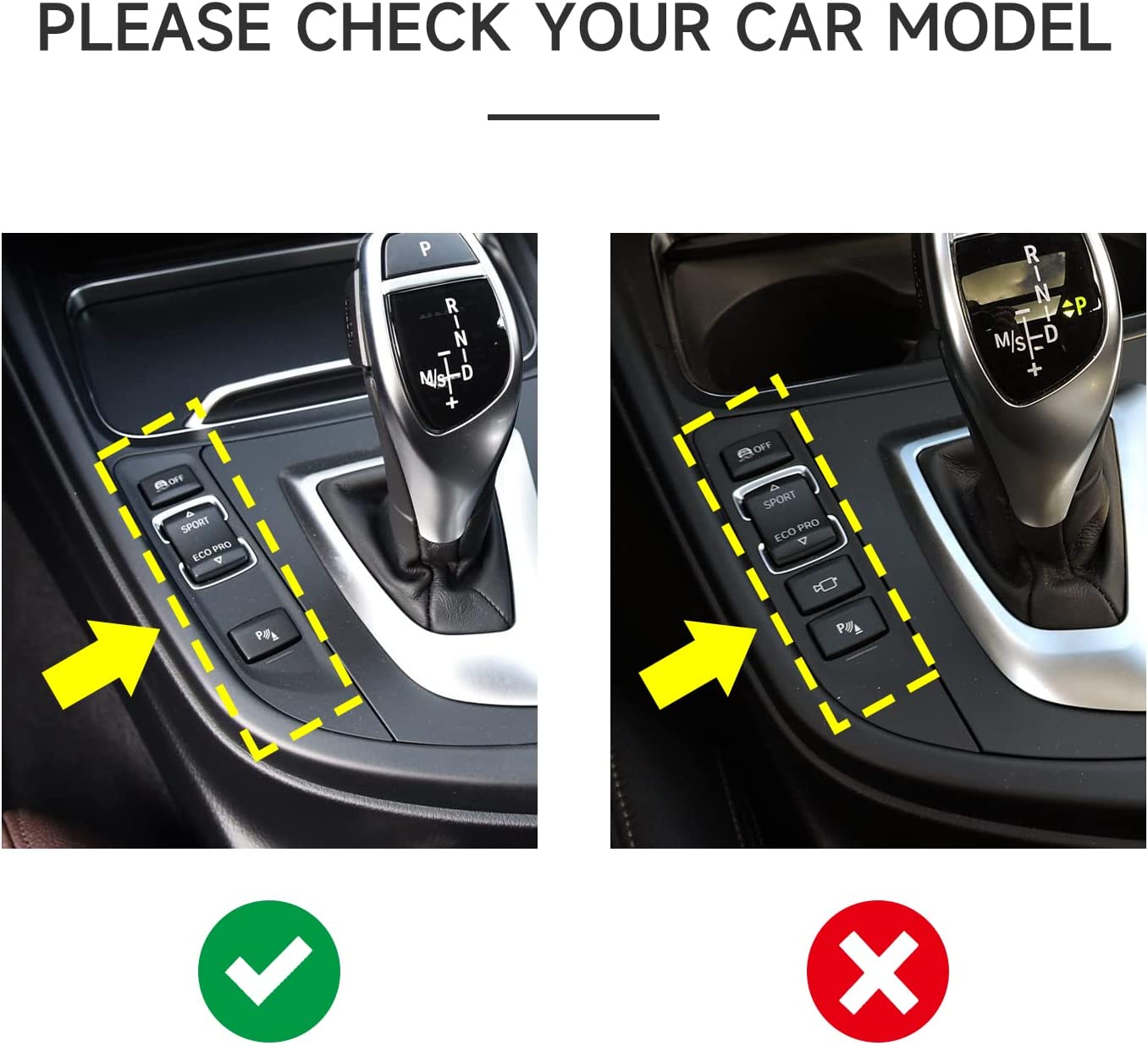 Car Gear Shift Cover Sticker Decal ABS Trim Compatible with 3 4 Series F30 F31 F34 3GT F32 F33 F36 Accessories - Delicate Leather