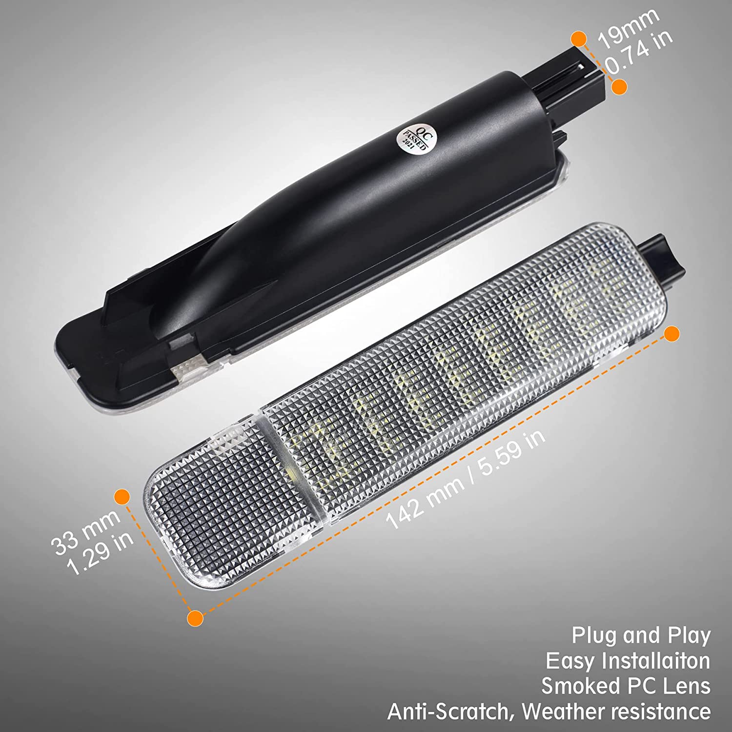 Interior Light LED Door Panel Courtesy Light Warning Light Lamp Assembly Compatible with Silverado/Sierra C/K 1500 2500 3500 Pickup Suburban Tahoe Avalanche Yukon Cadillac Escalade - Delicate Leather