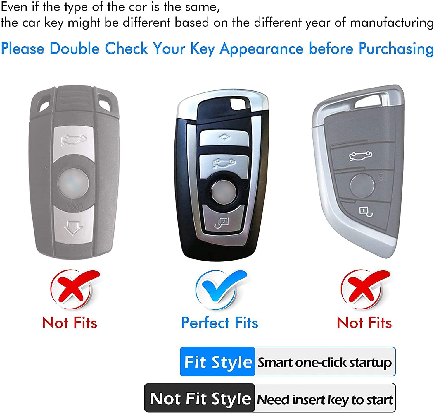 Key Fob Cover for BMW, Key Fob Case for BMW 1 3 4 5 6 7 Series X3 X4 M5 M6 GT3 GT5 Remote Control Key Premium Soft TPU Anti-dust Full Protection - Delicate Leather