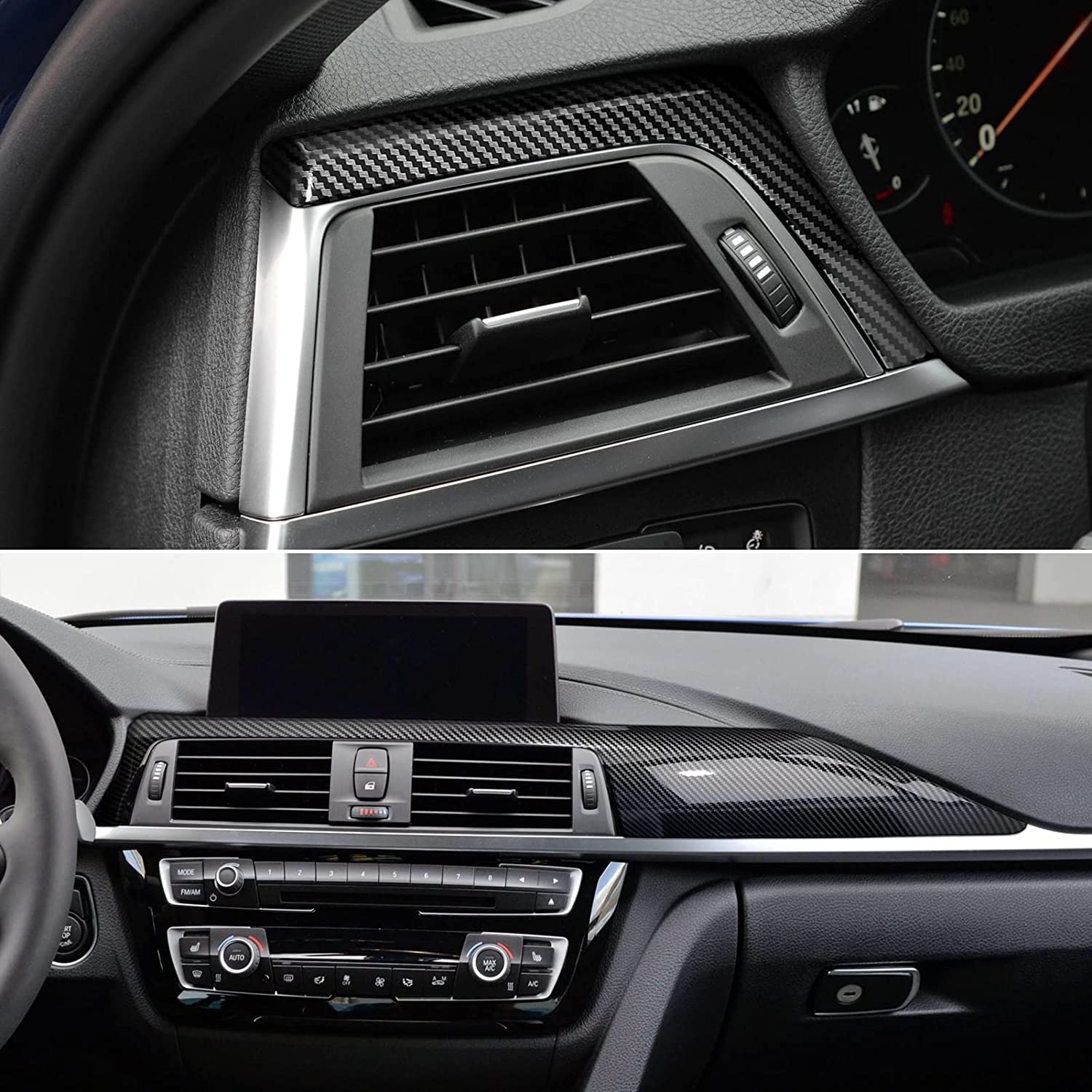 Car Dashboard Cover Panel Sticker Carbon Color ABS Decal Trim fits for 3 4 Series F30 F31 F34 3GT F32 F33 F36 Accessories - Delicate Leather