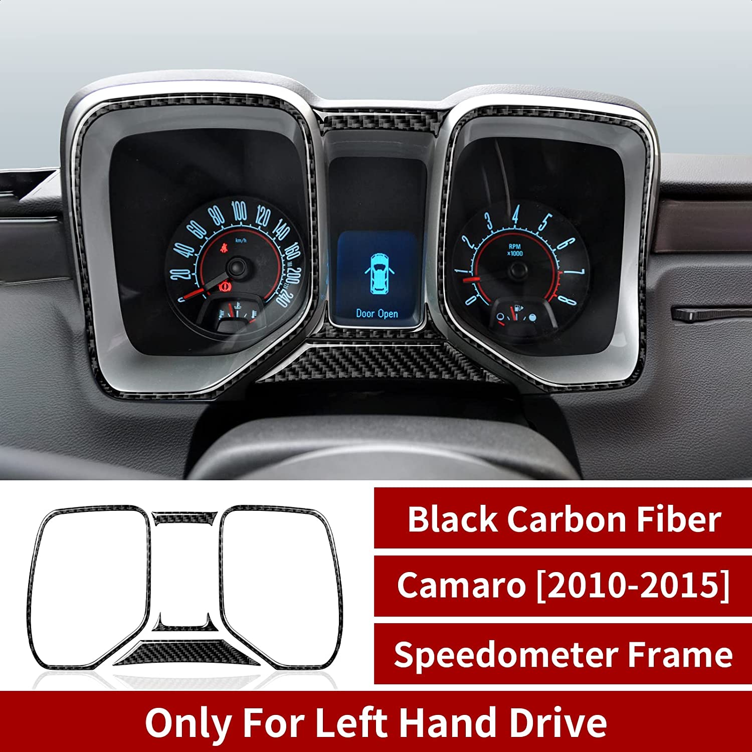 Car Speedometer Frame Sticker Carbon Fiber Interior Trim Cover Decal for Camaro 2010 2011 2012 2013 2014 2015 Accessories - Delicate Leather