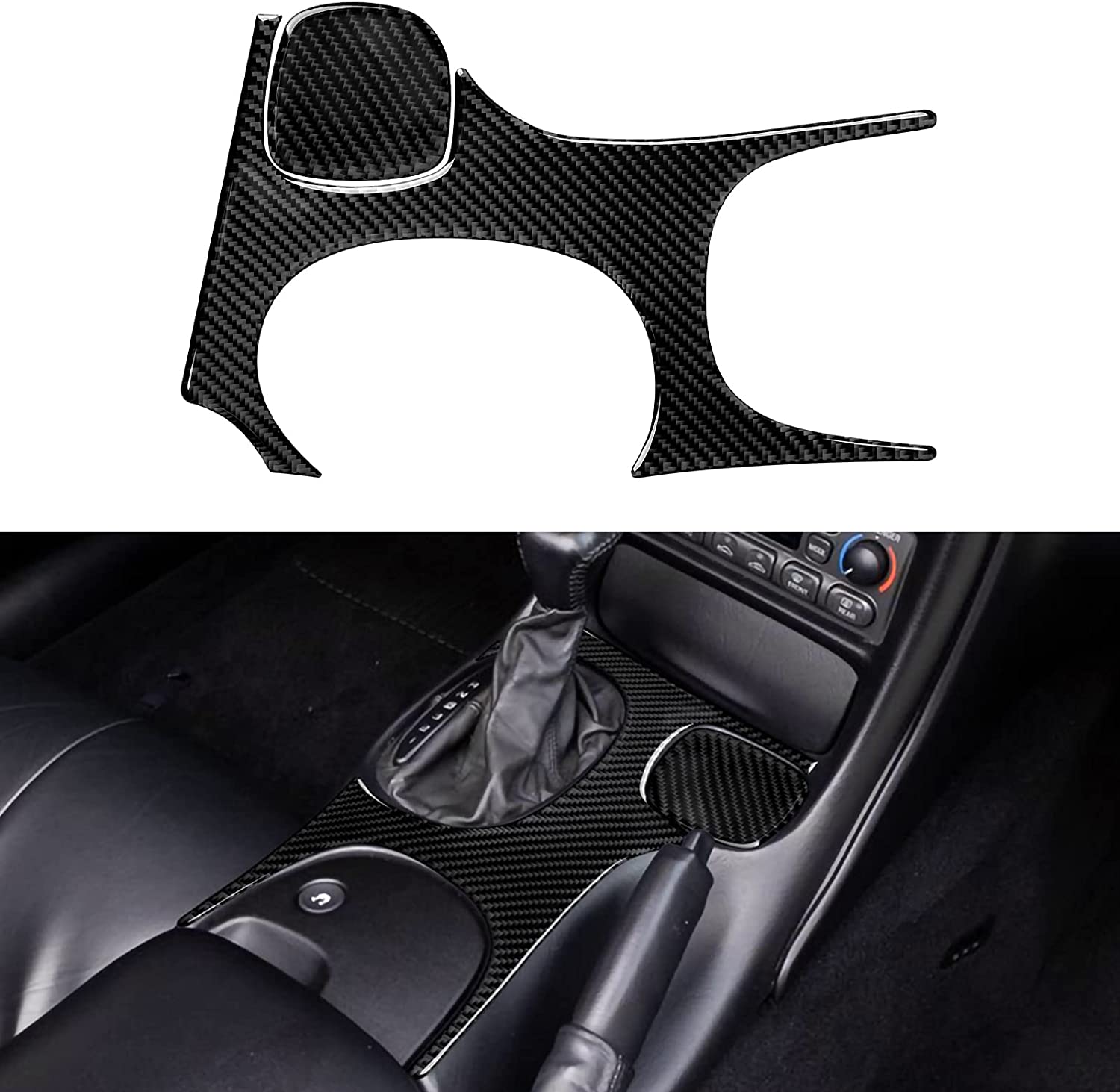 Carbon Fiber Car Gear Shift Box Panel Sticker Decal Interior Trim Cover for Chevrolet Corvette C5 1998 1999 2000 2001 2002 2003 2004 Accessories - Delicate Leather