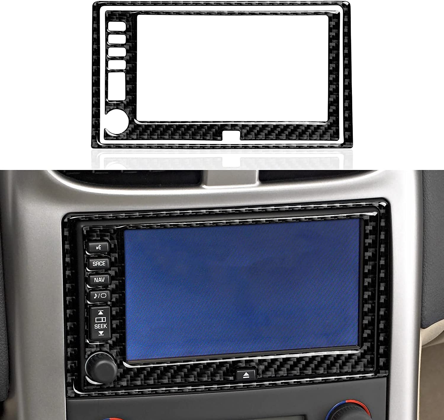 Car Central Air Outlet Sticker Decal Carbon Fiber Interior Trim Cover - Delicate Leather