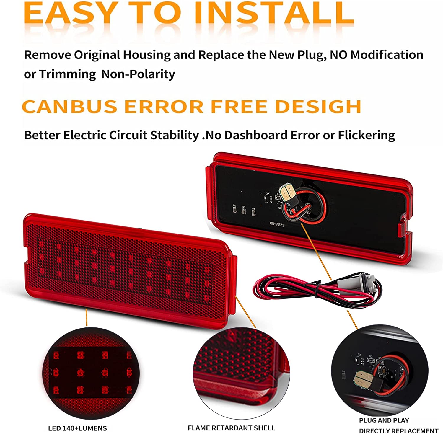 LED Interior Door Reflector Panel Courtesy light Door Light Warning Light Lamp Assembly Compatible with F250 F350 F450 F550 Super Duty 1999-2007& 2000-2005 Excursion),F81Z-2523820-AA,Red - Delicate Leather