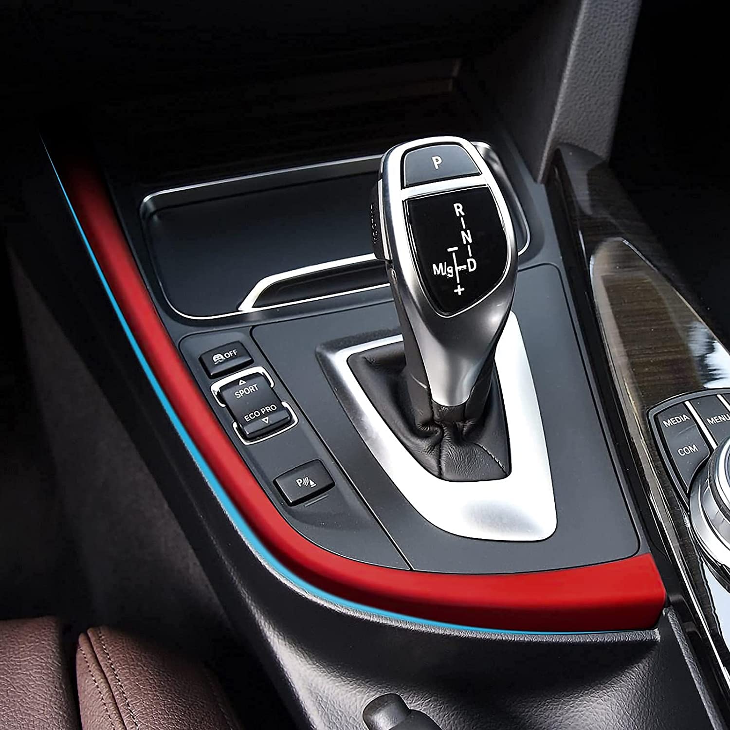 Car Gear Shift Cover Panel Sticker Decal ABS Trim fit for F30 F31 F34 3GT F32 F33 F36 3 4 Series Car Accessories - Delicate Leather