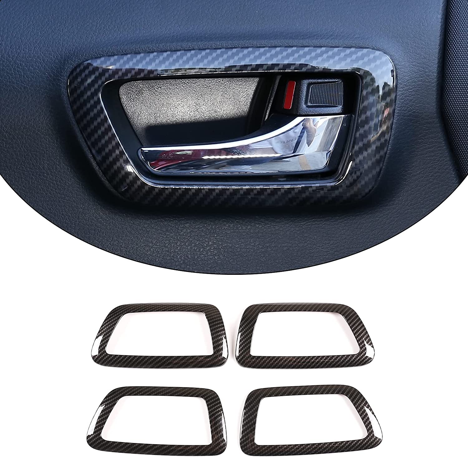 ABS Inner Car Look Interior Door Handle Panel Cover Trim - Delicate Leather