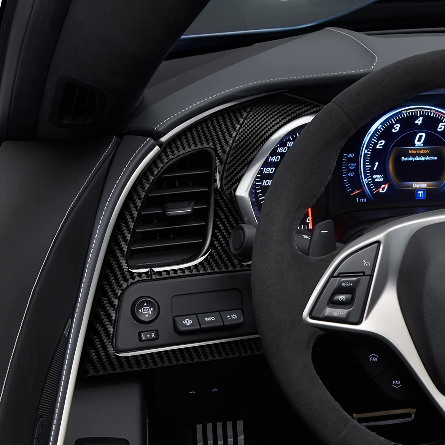 C7 Car Side Eair Vent Sticker Decal Carbon Fiber Interior Trim Accessories Cover for C7 2014 2015 2016 2017 2018 2019 - Delicate Leather