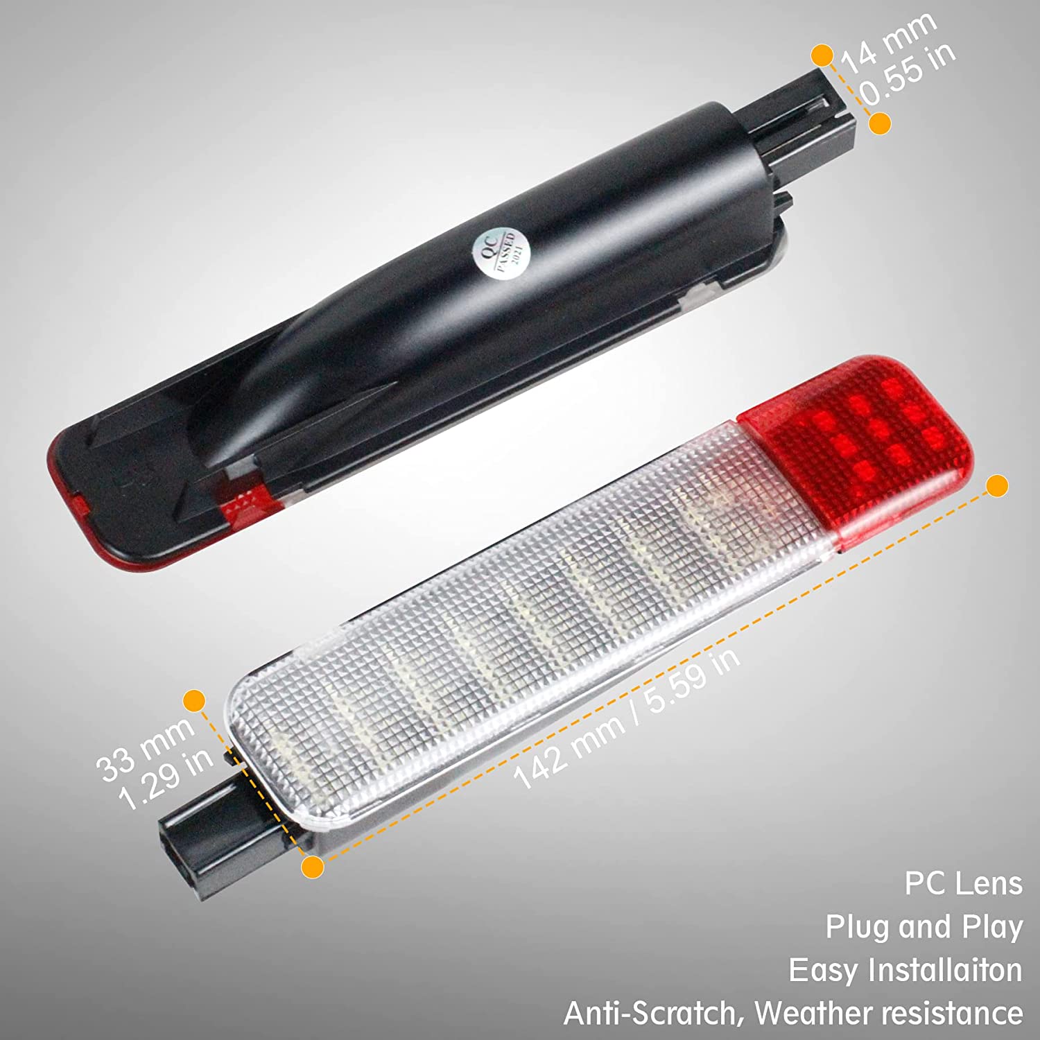 LED Interior Door Light Door Panel Courtesy Light Ice Blue Step Light Assembly - Delicate Leather