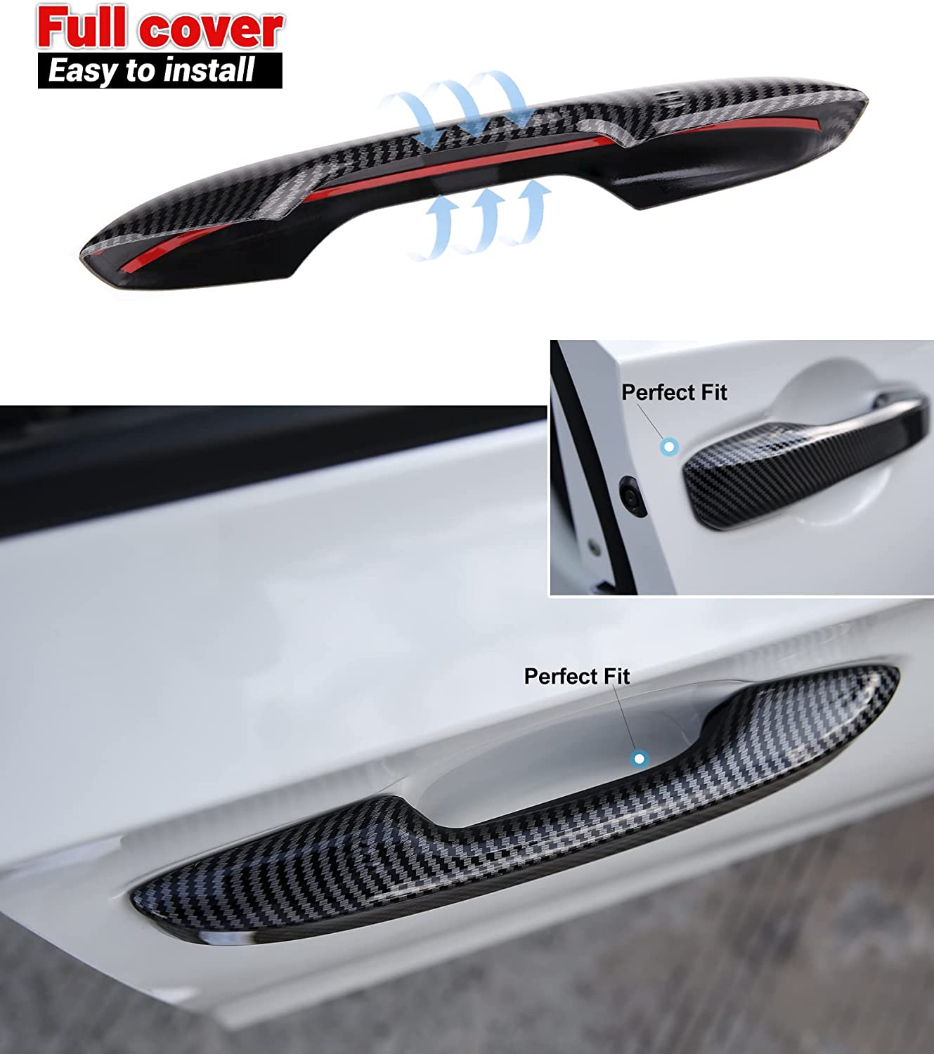 11th Gen Civic Accessories Door Handle Cover Exterior Grab Handle Protection Shell Car Decoration Trims Compatible with Civic 2022 2023 with Auto Lock - Delicate Leather