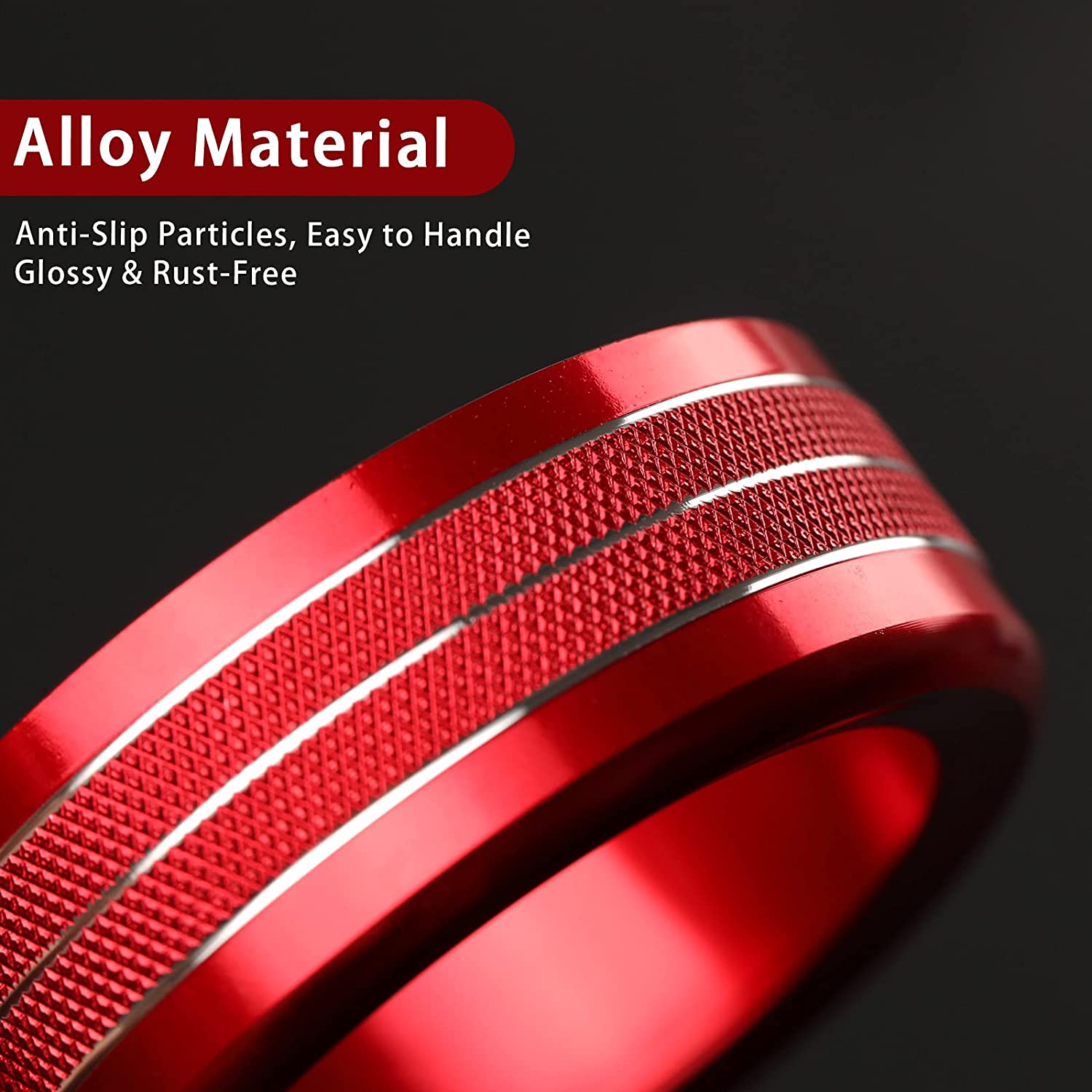 3PCS Car AC Knob Trim Air Conditioner Audio Cover Rotary Decoration Ring Sticker Decal Compatible with Giulia Stelvio 2017 2018 2019 Car Accessories - Delicate Leather