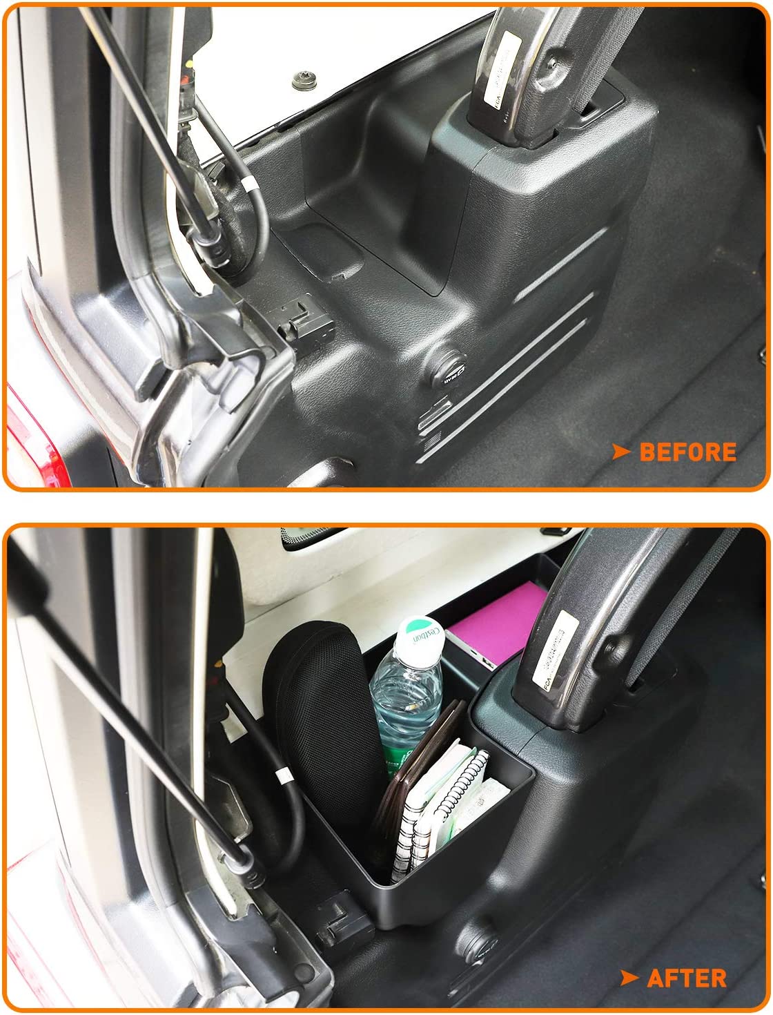 RBR Wheel Well Storage Bin Rear Trunk Organizer for 2018-2023 Wrangler JL JLU 2/4 Door, Interior Accessories - Delicate Leather