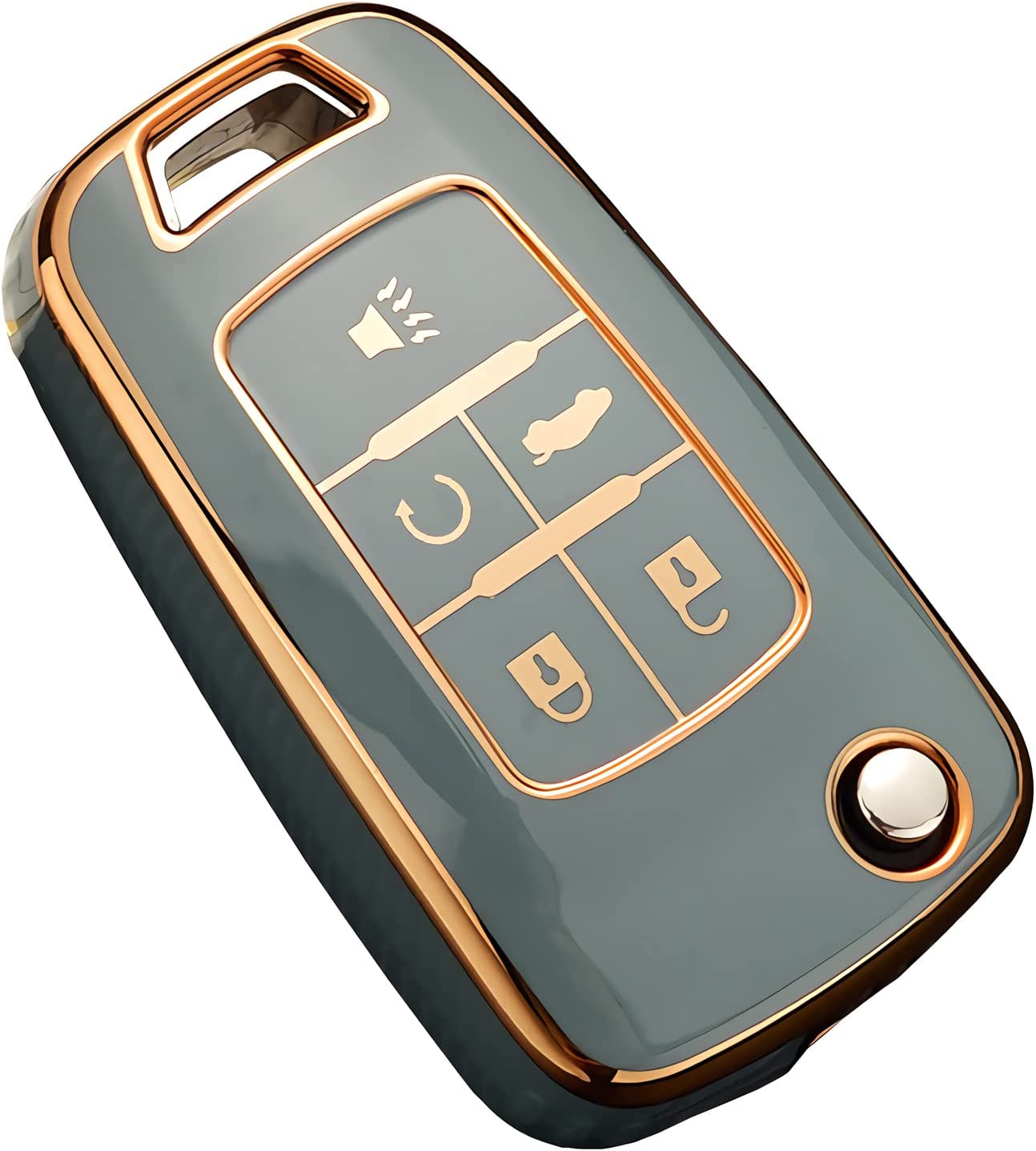 Key Fob Cover, Premium TPU Full Protection Key Fob Case for Equinox Camaro Cruze Malibu Sonic Buick Terrain