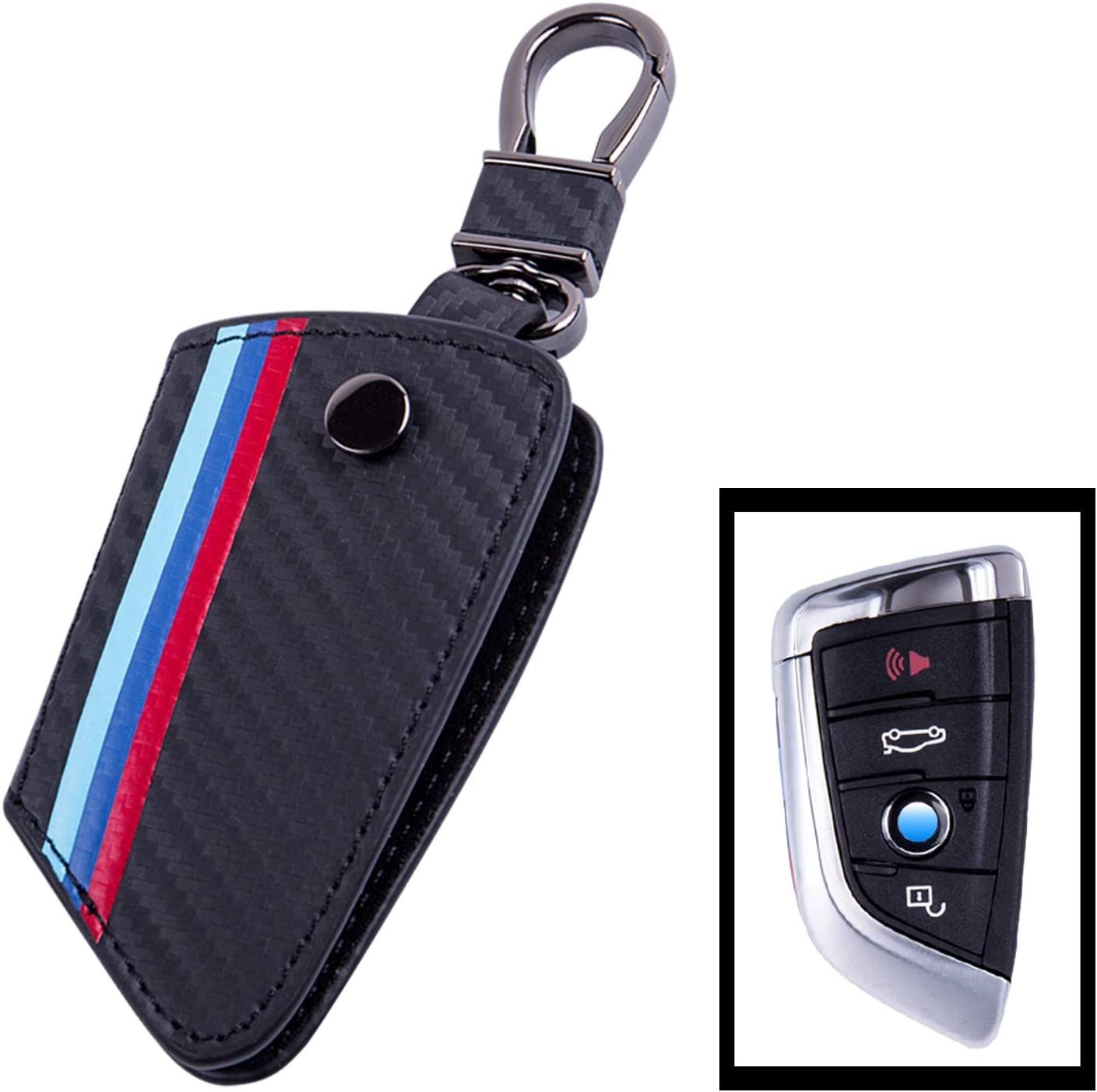 Compatible with X1 X5 X6 5 Series 7 Series Key Fob Holder - Delicate Leather