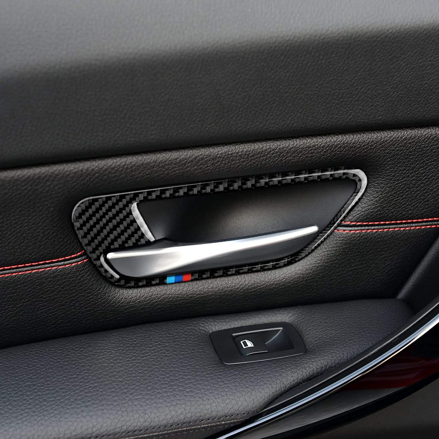 2PCS Car Door Bowl Frame Decals Sticker Carbon Fiber Trim Compatible with BMW F30 F31 F34 3GT F32 F33 F36 2012 2013 2014 2015 2016 2017 2018 2019 Interior Accessories - Delicate Leather