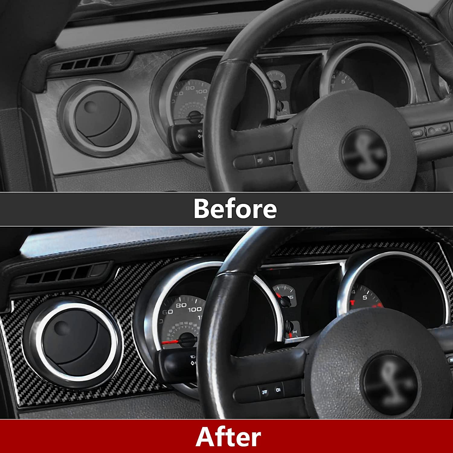 Carbon Fiber Sticker Decal Car Speedometer Surround Panel Interior Trim Cover Accessories - Delicate Leather