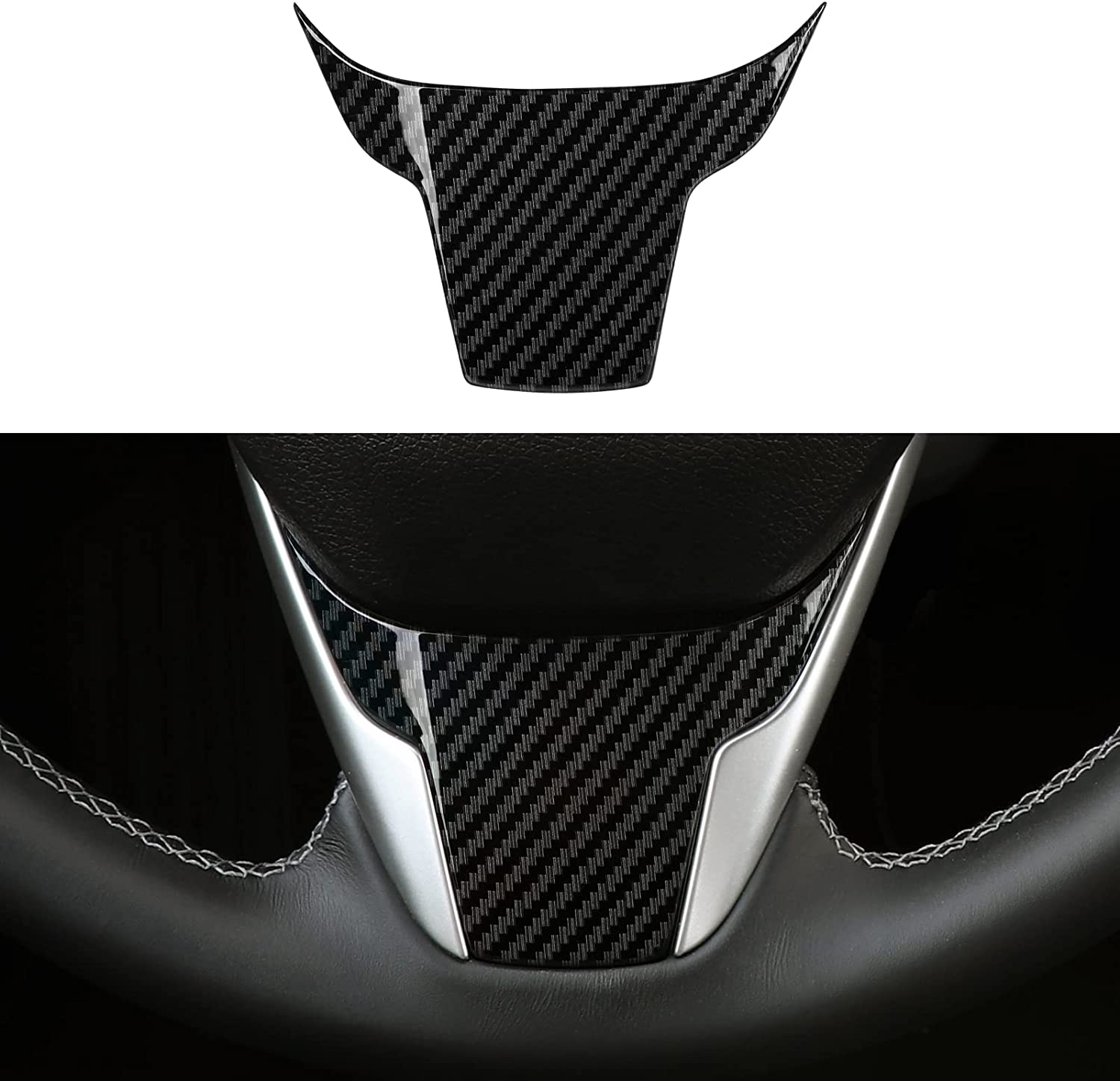 For Civic 2016 2017 2018 2019 2020 2021 Accessories Steering Wheel Cover Trim ABS Carbon Fiber Interior Sticker - Delicate Leather