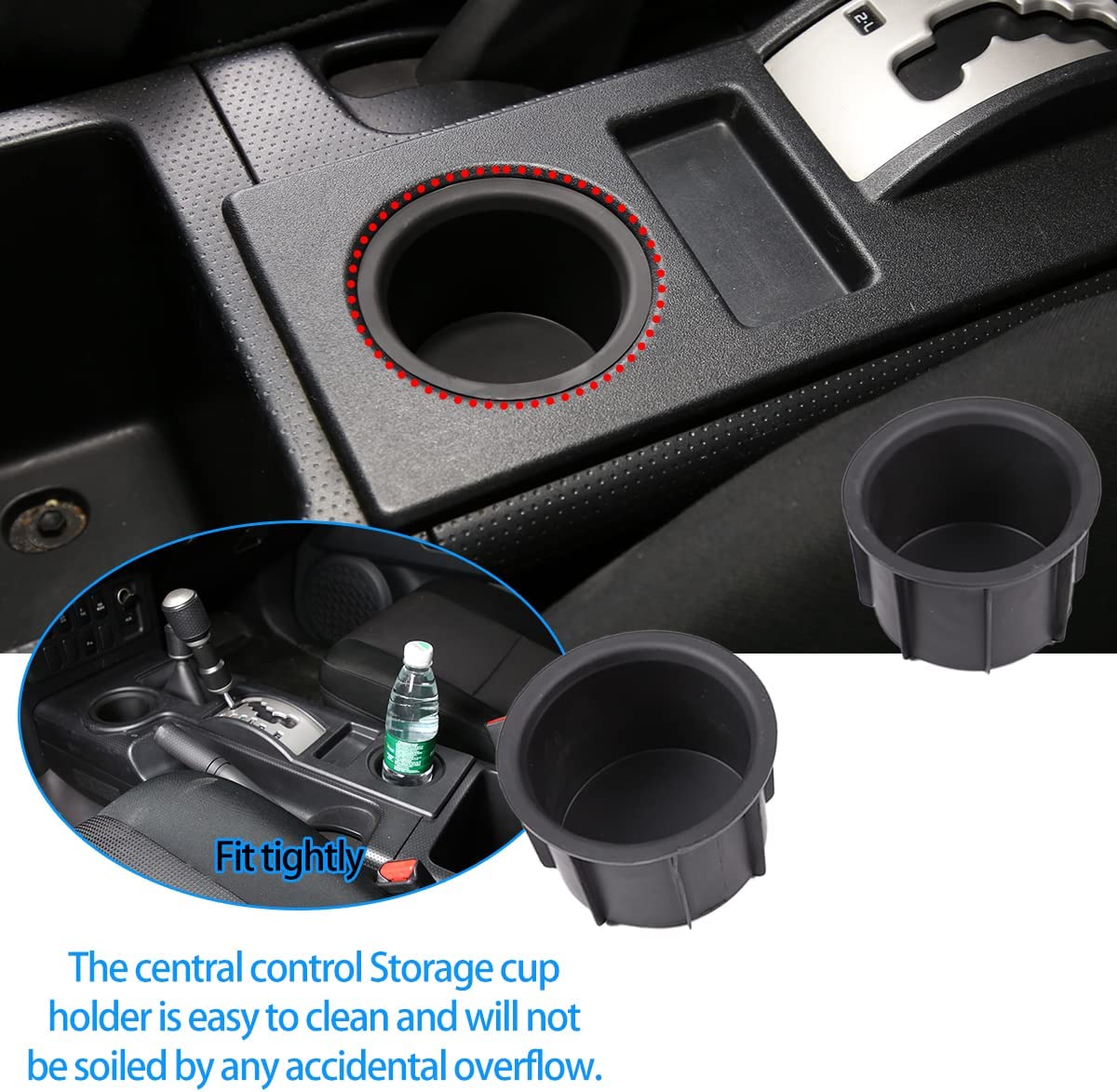 FJ Cruiser 2007-2021 car center console side outlet storage bag trunk storage box (Central control cup holder storage box) - Delicate Leather