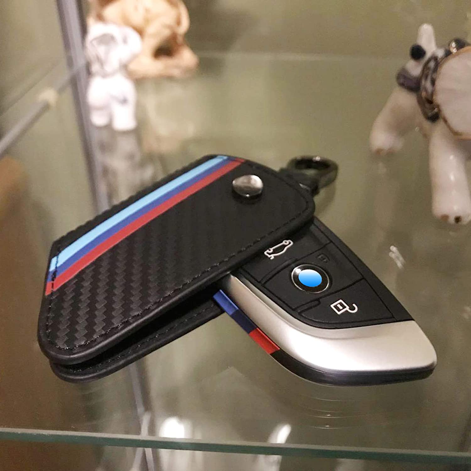 Compatible with X1 X5 X6 5 Series 7 Series Key Fob Holder - Delicate Leather